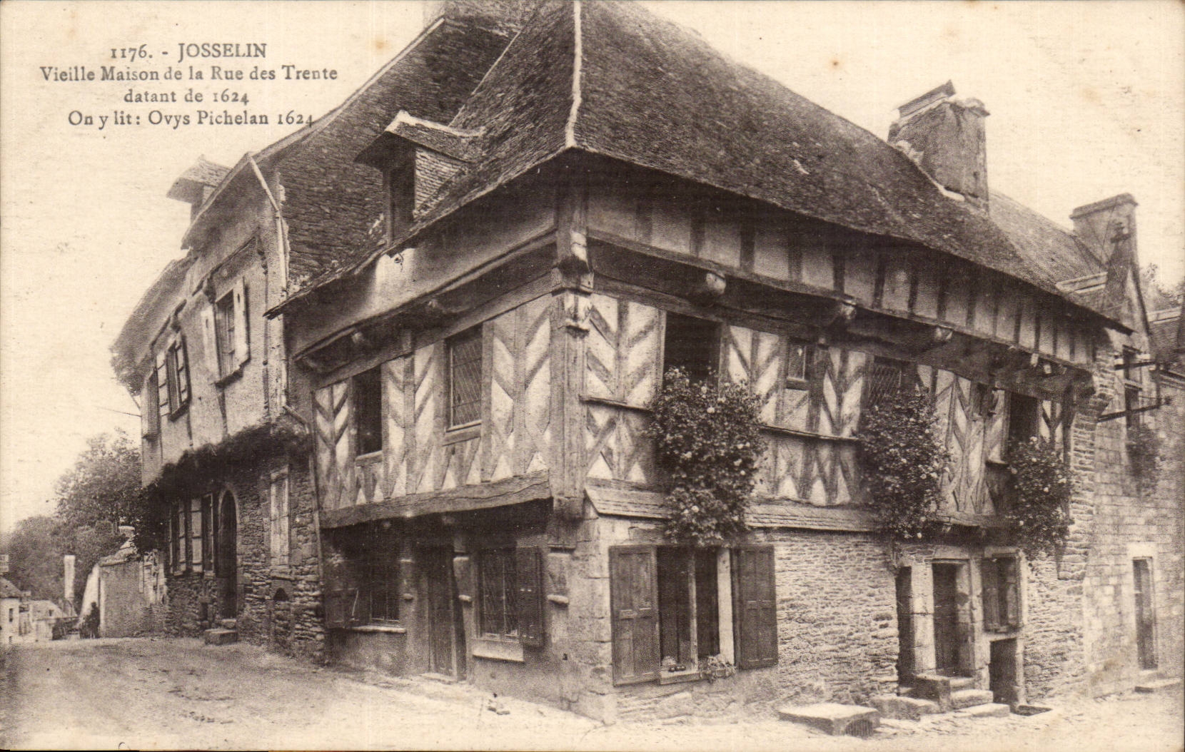 Josselin CPA altes Haus der Strasse der dreissig die zuruck bis Ovys 1924 Pichelan 1624 gehen
