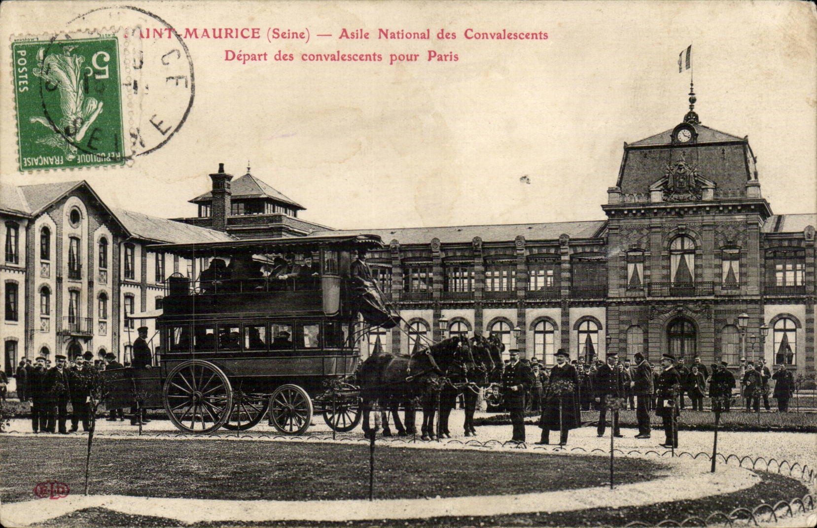 Saint Maurice CPA national Asylum of the convalescents Departure of the convalescents for Paris (medicine health) TOP