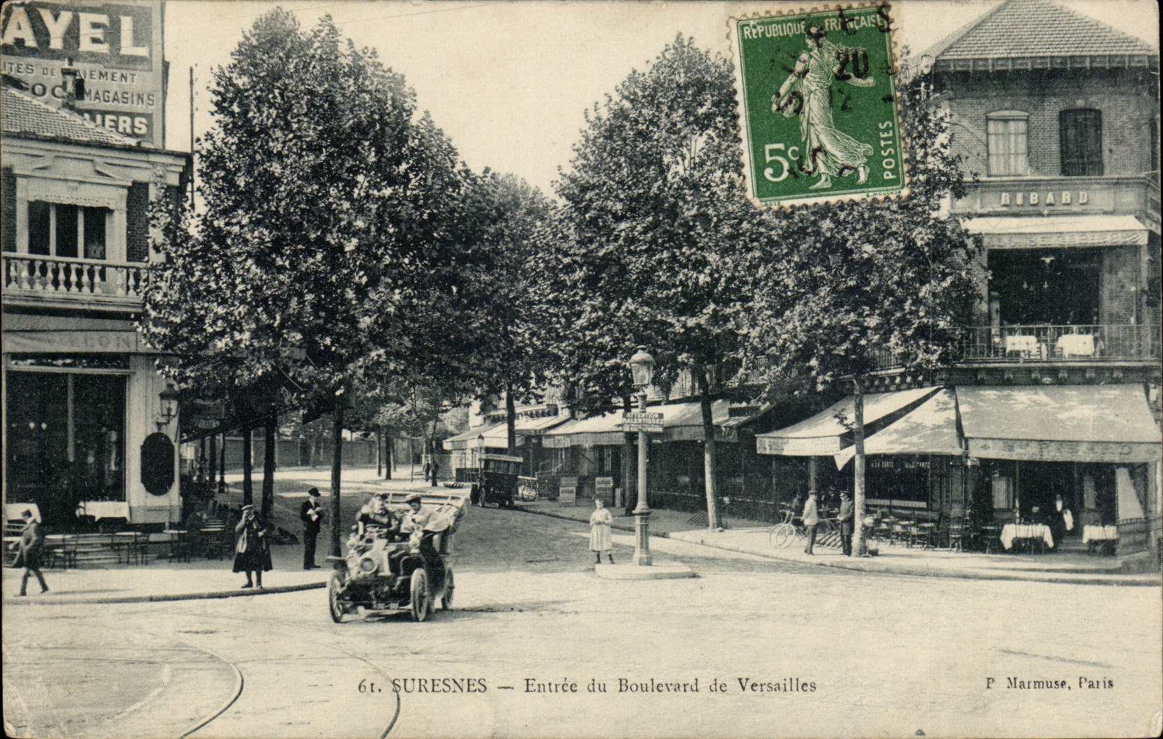 Suresnes CPA Eingang der Prachtstrasse von Versailles