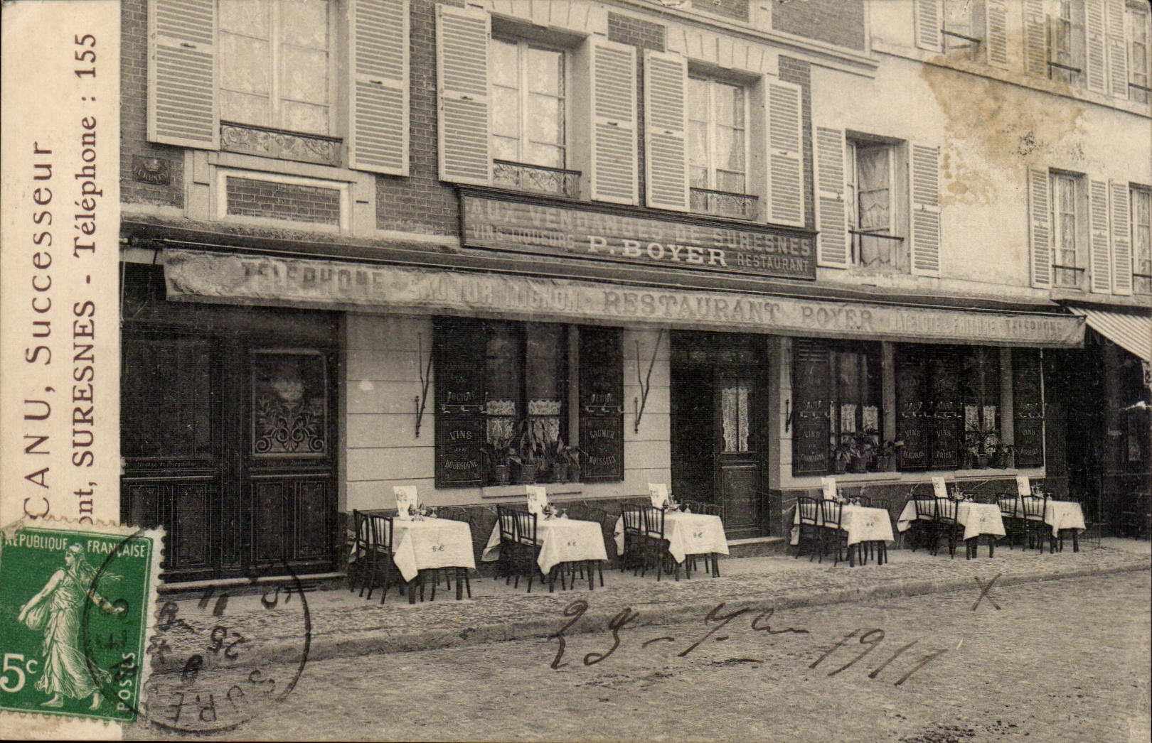 Suresnes CPA das TOP mit der Traubenernte von Suresnes Boyer wieder herstellt