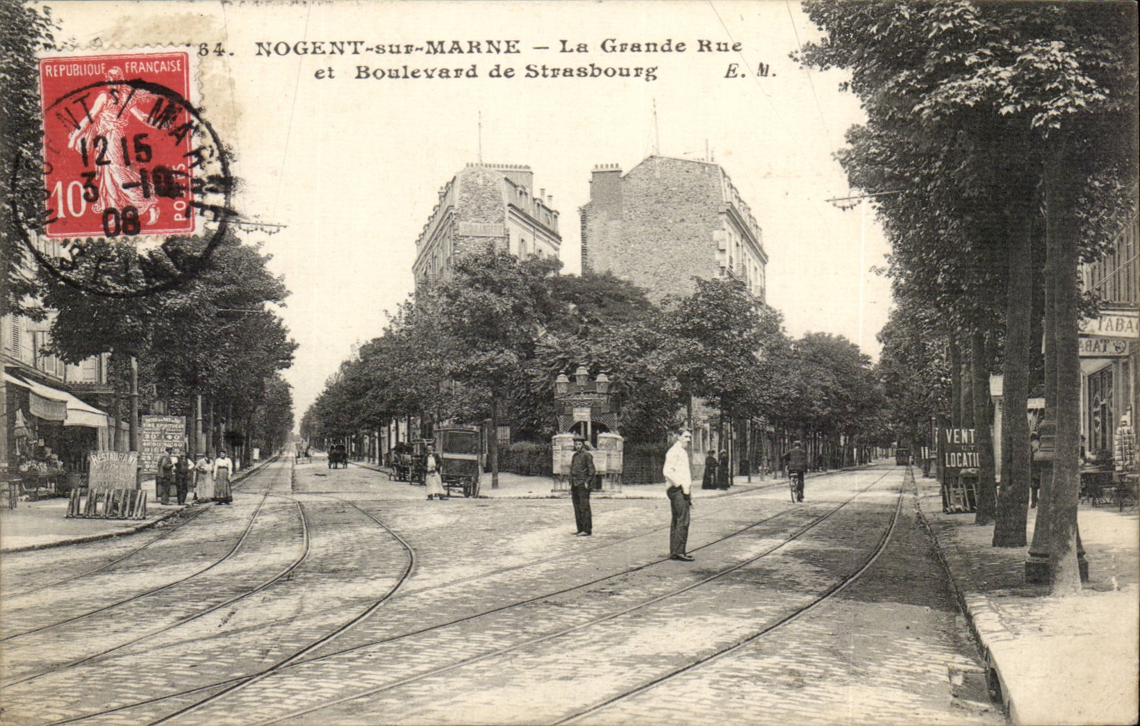 Nogent on the Marne CPA main street and boulevard of Strasbourg