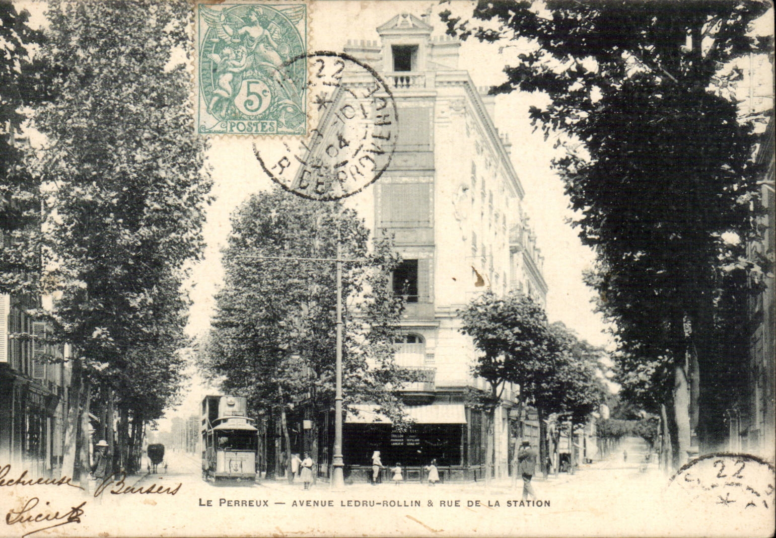 Perreux CPA Which occurred Ledru Rollin and street of the station