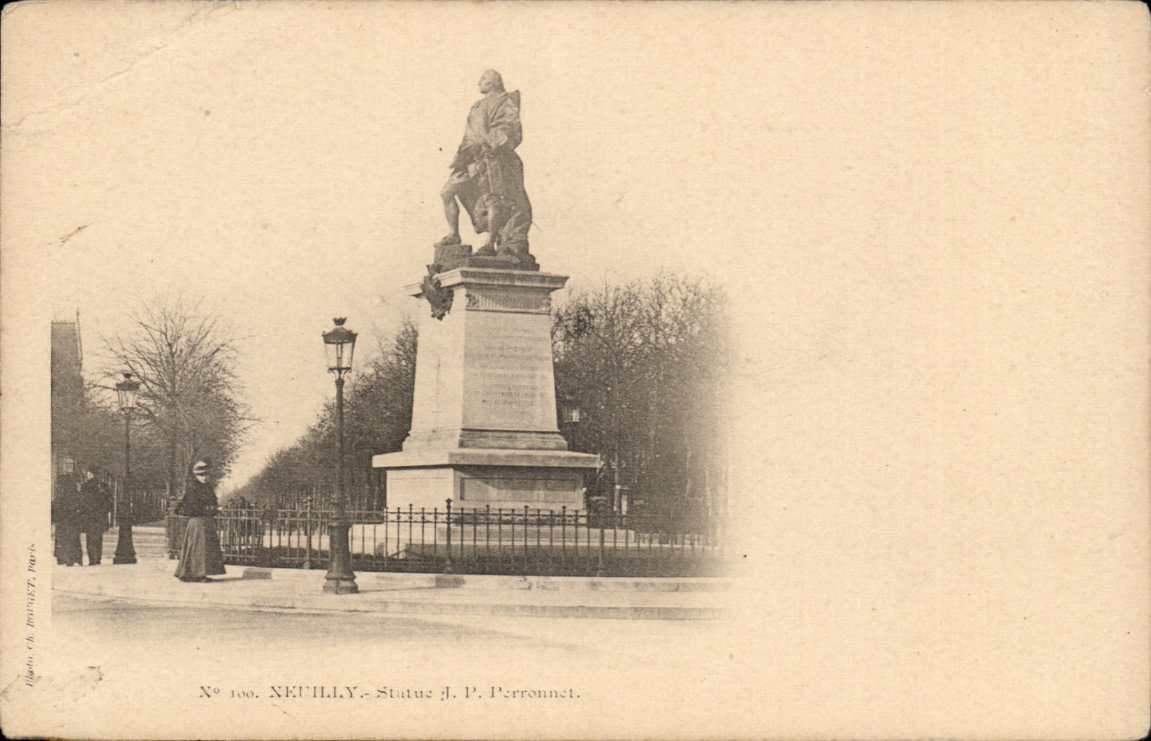 Neuilly CPA Statue JP Peronnet