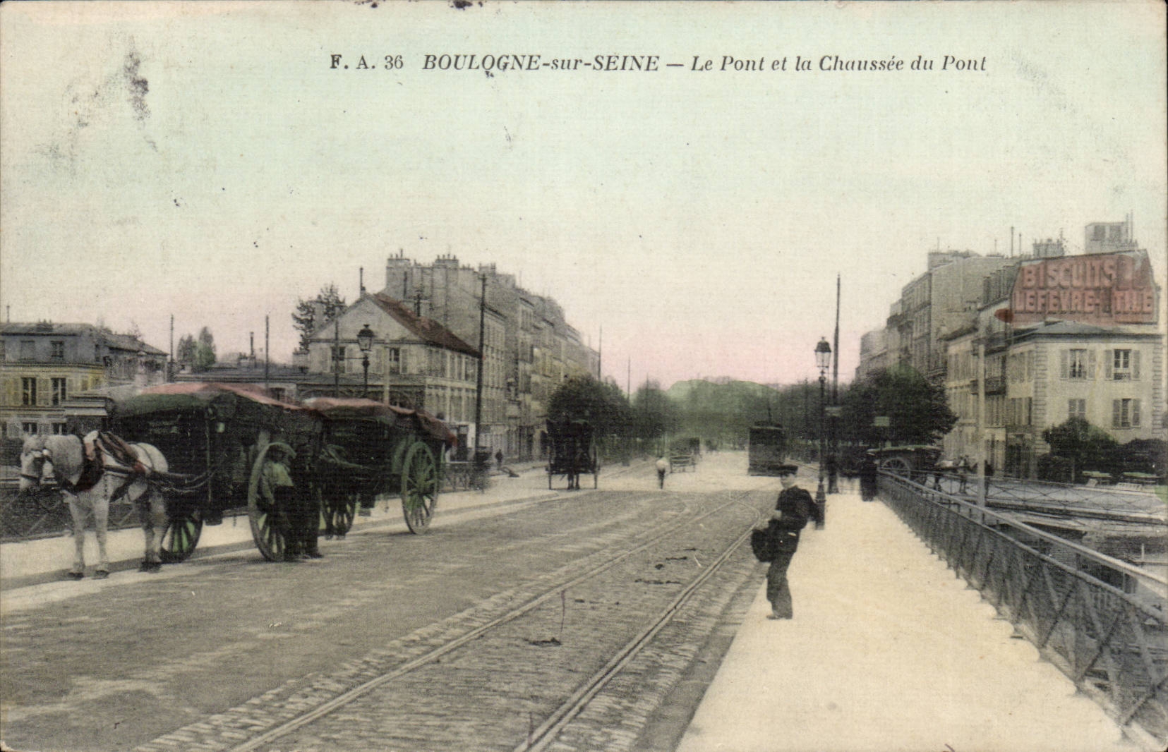 Boulogne on the Seine CPA the bridge and the roadway of the bridge