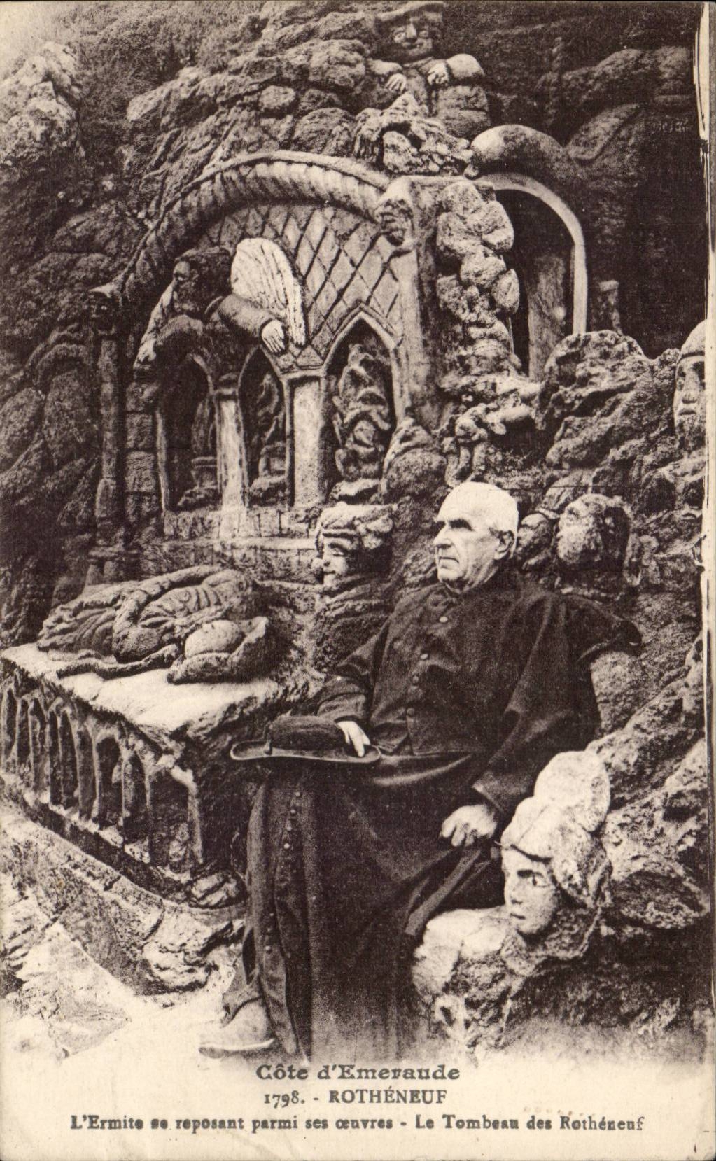 Rotheneuf CPA der Einsiedler der zuruck unter seinen Arbeiten das Grab von Rotheneuf TTB (Folklore setzt)