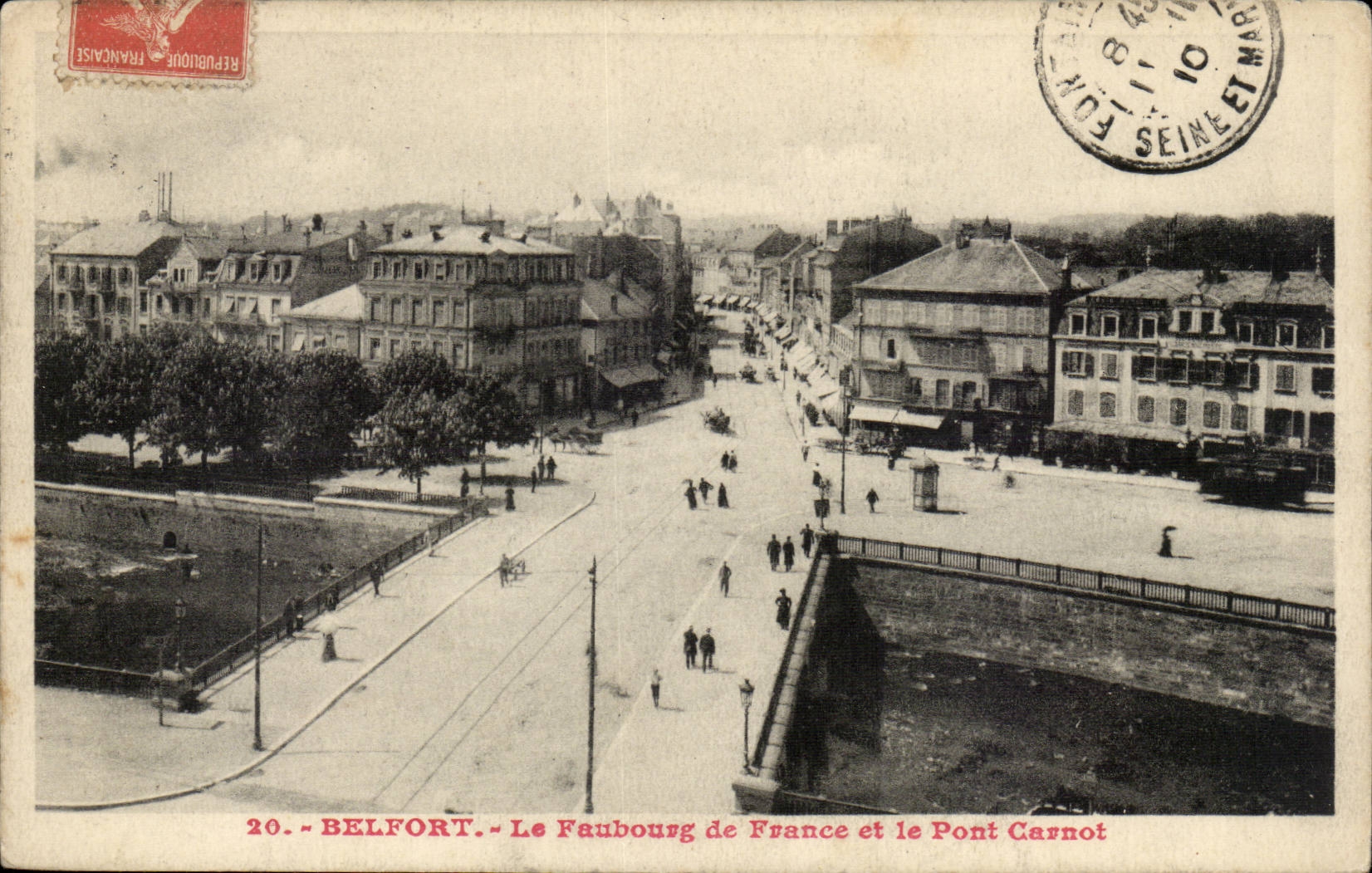 Belfort CPA the suburb of France and the Carnot bridge