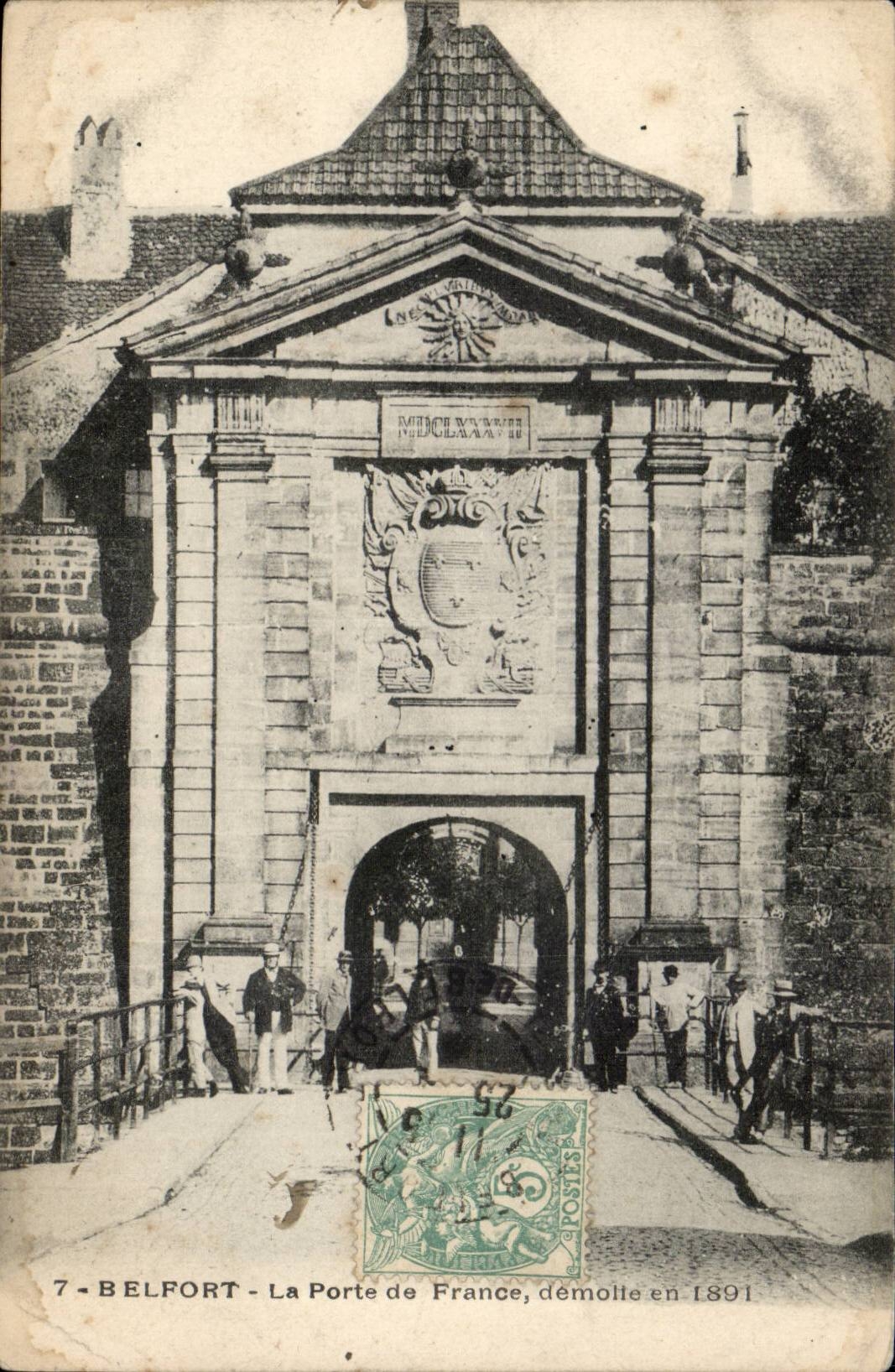 Belfort CPA the door of France demolished in 1891