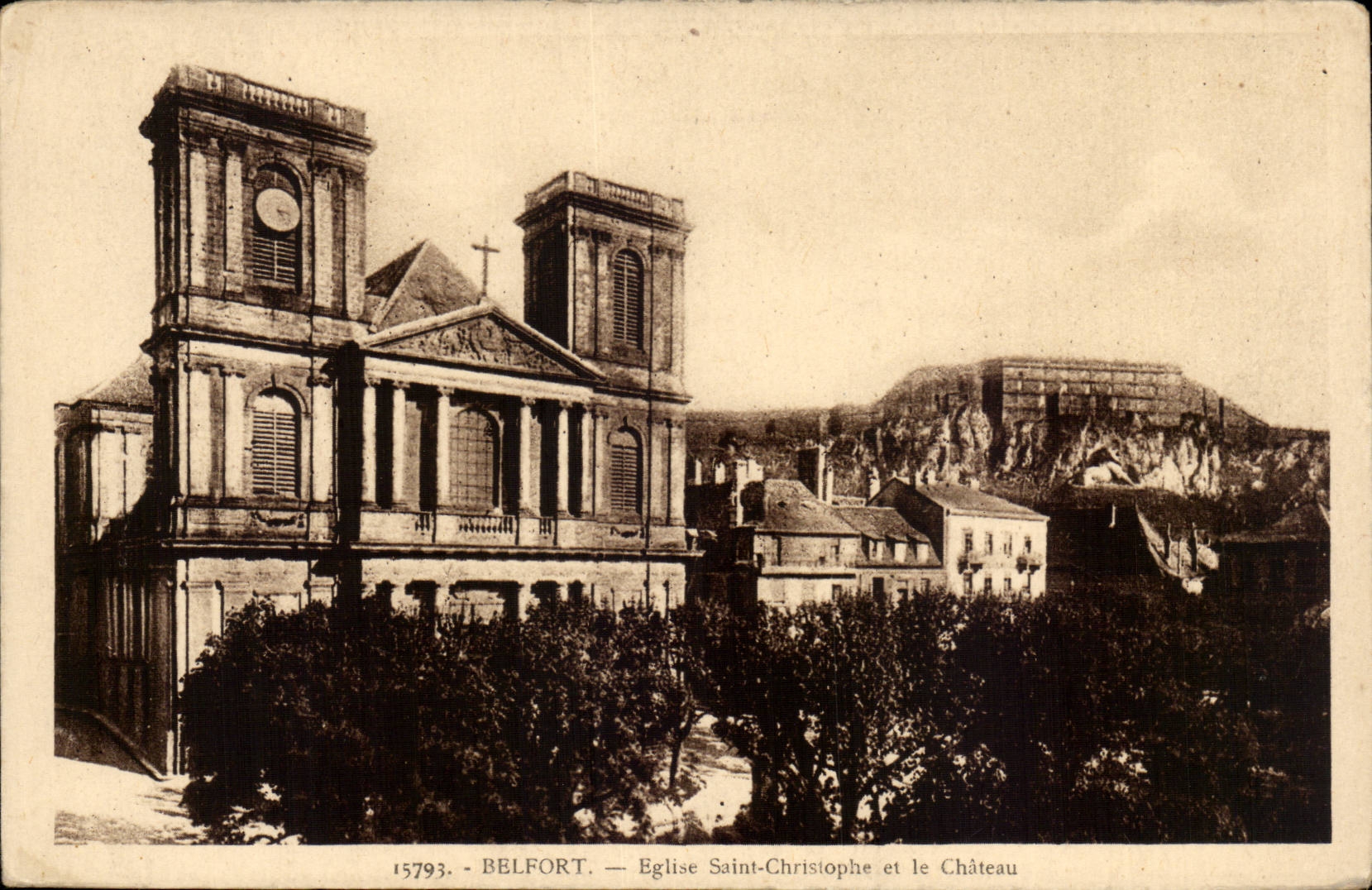 Belfort CPA Church Saint Christophe and the castle