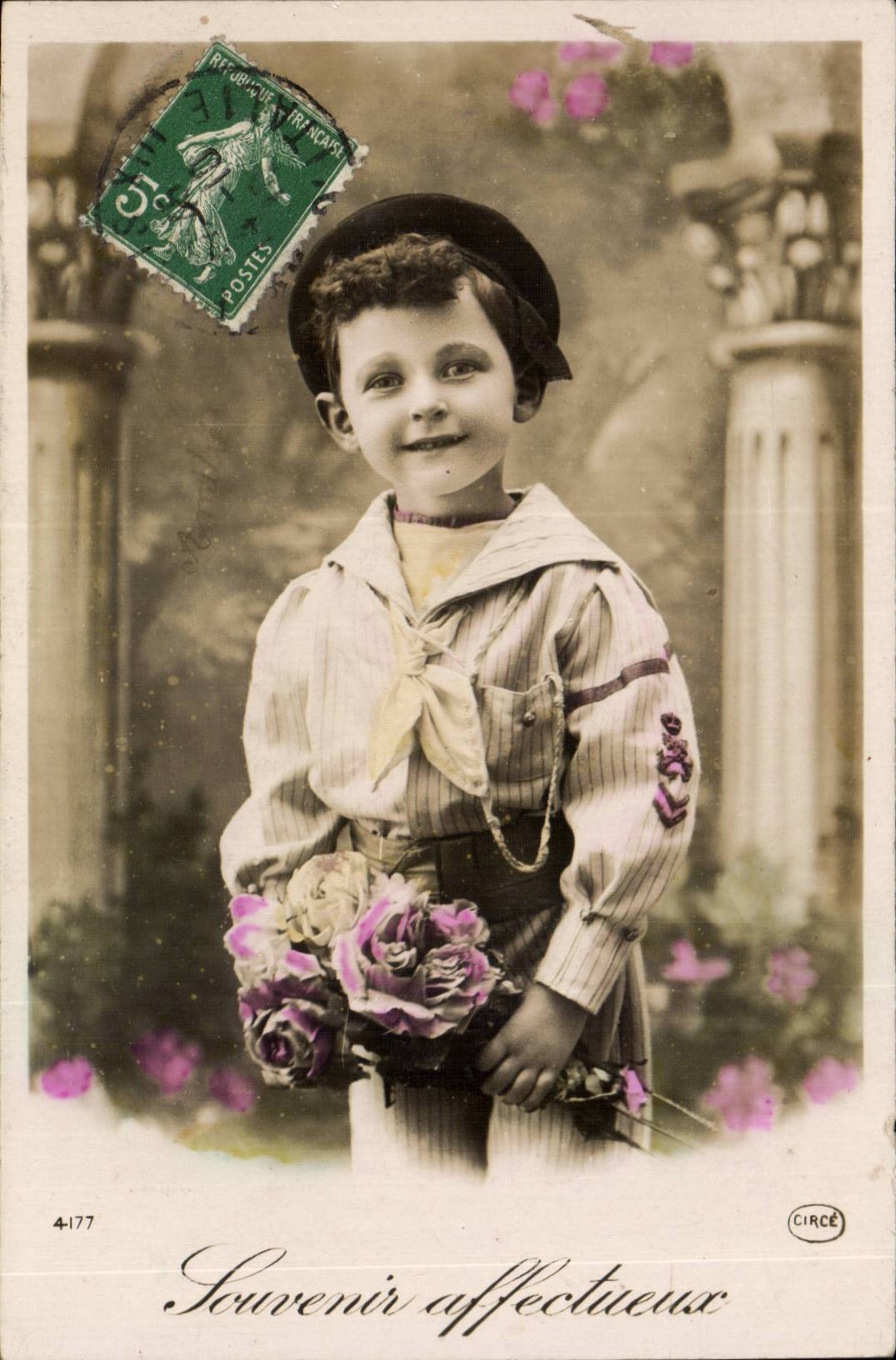 CPA Phantasie-Kind-Jungen-liebevolle Andenken