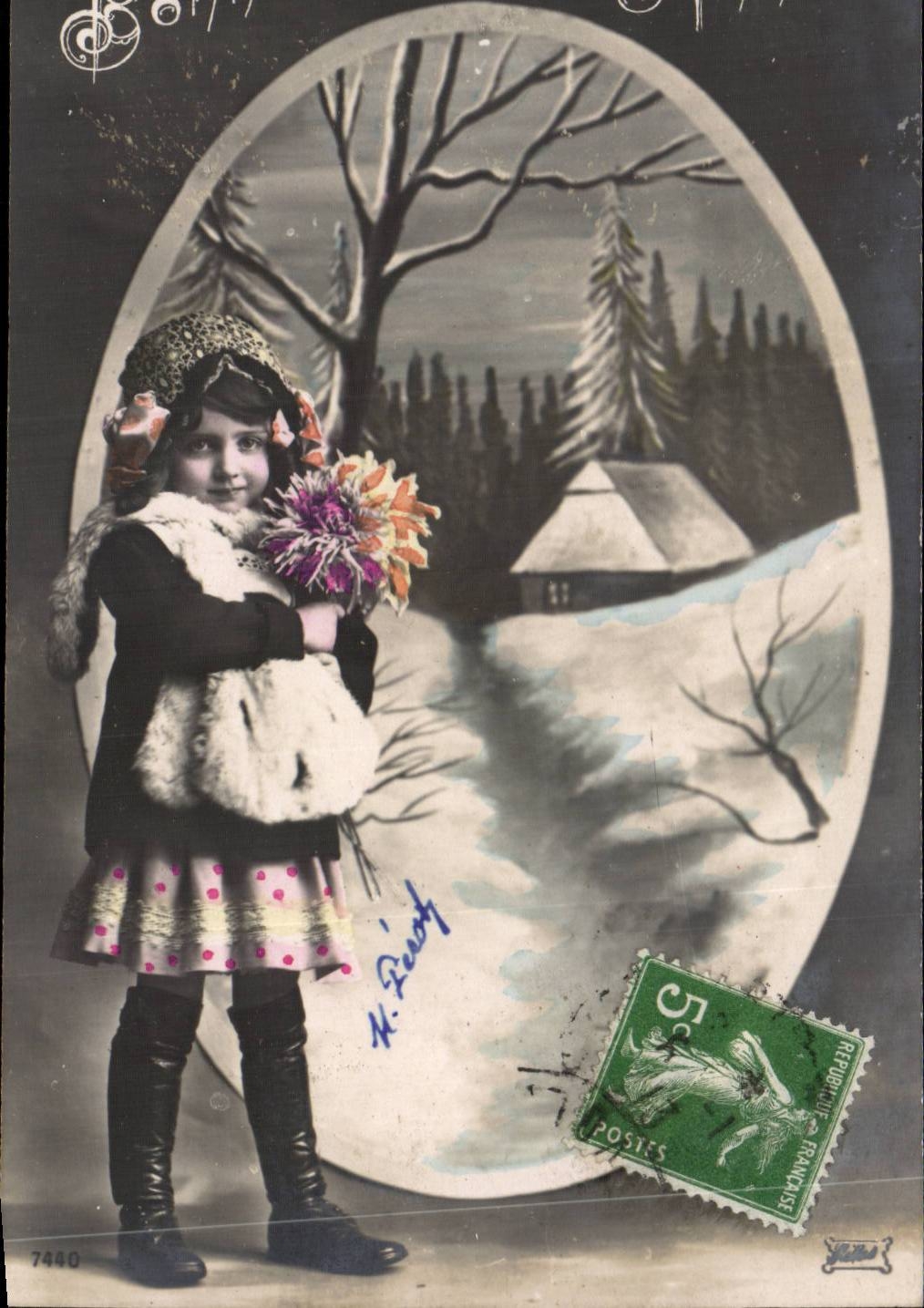 CPA Phantasie-Kind-gluckliches neues Jahr