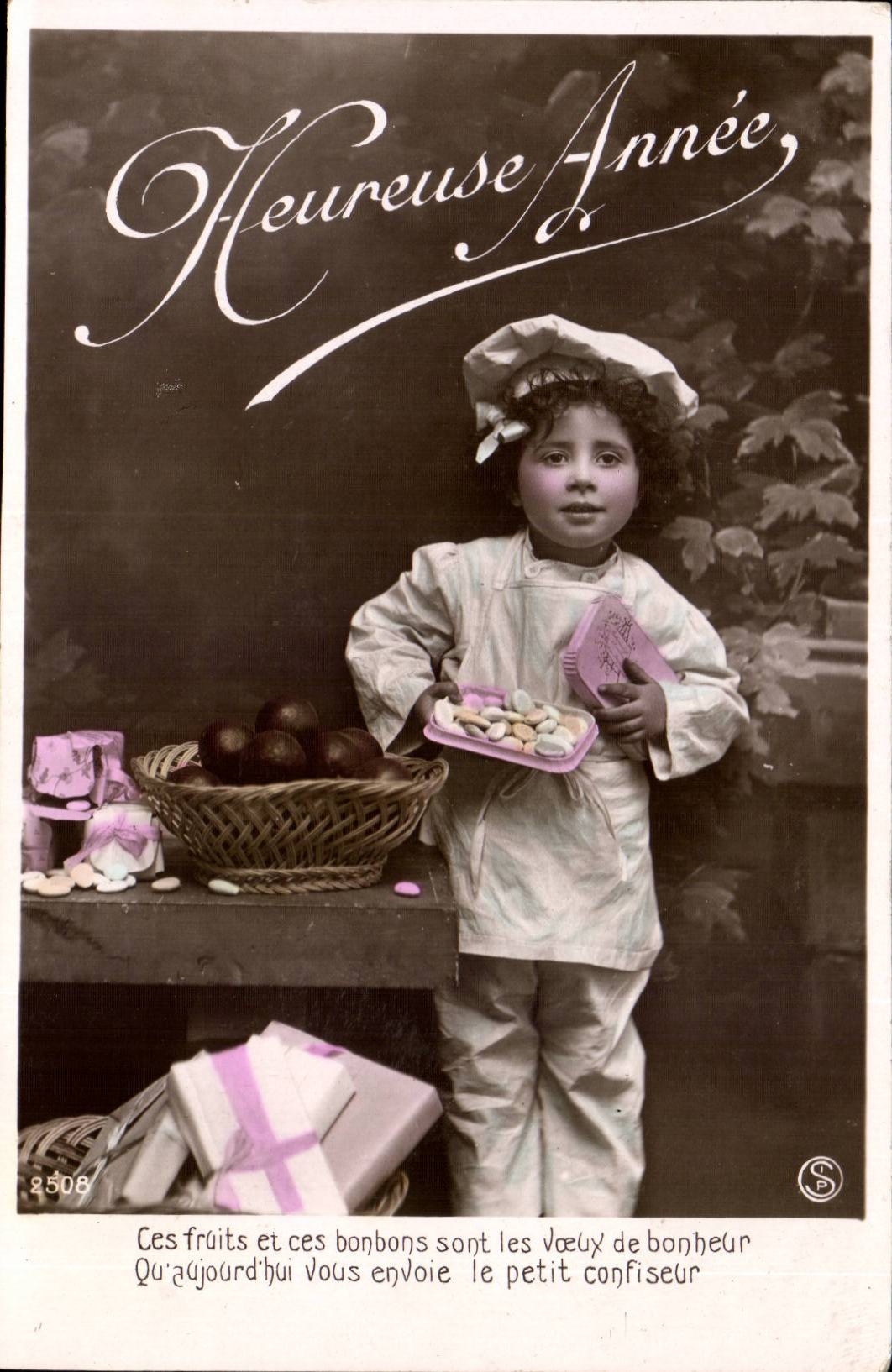 CPA Phantasie-gluckliches Kind-Jahr (Pastetenbackerkoche)