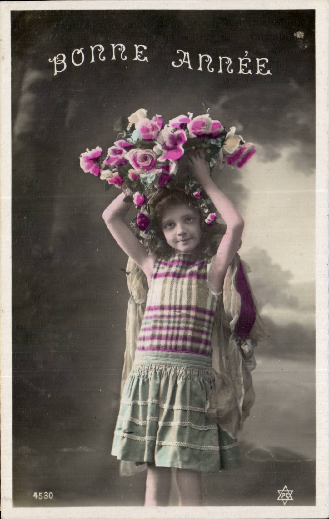 CPA Phantasie-Madchen-gluckliches neues Jahr