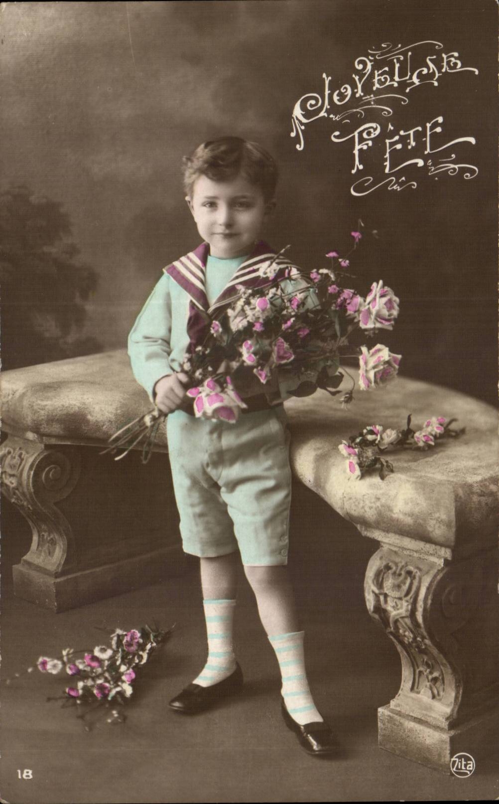 CPA Phantasie-gutes Kind feiert