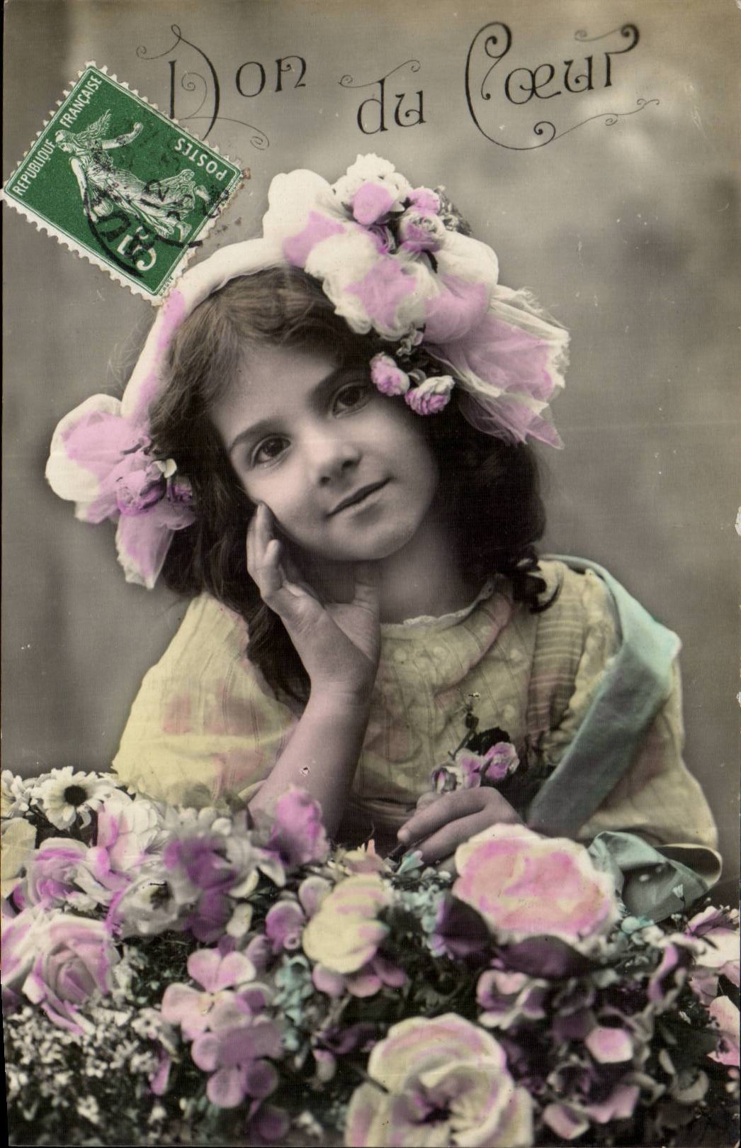 CPA Phantasie-Kind-Geschenk des Herzens