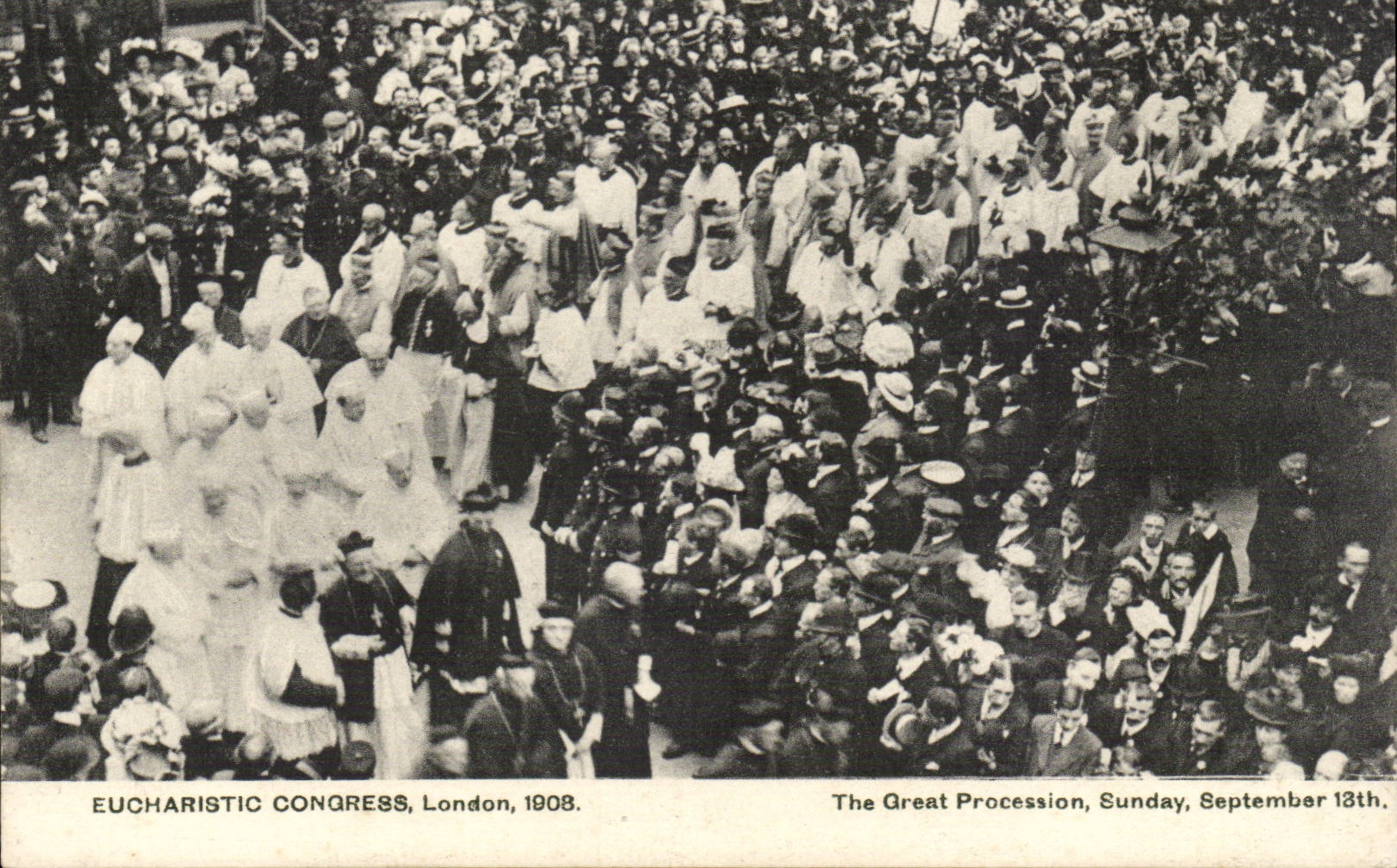 The United Kingdom Great BRitain CPA Euchristic Congress London 1908 the great procession Sunday SEptember 13th