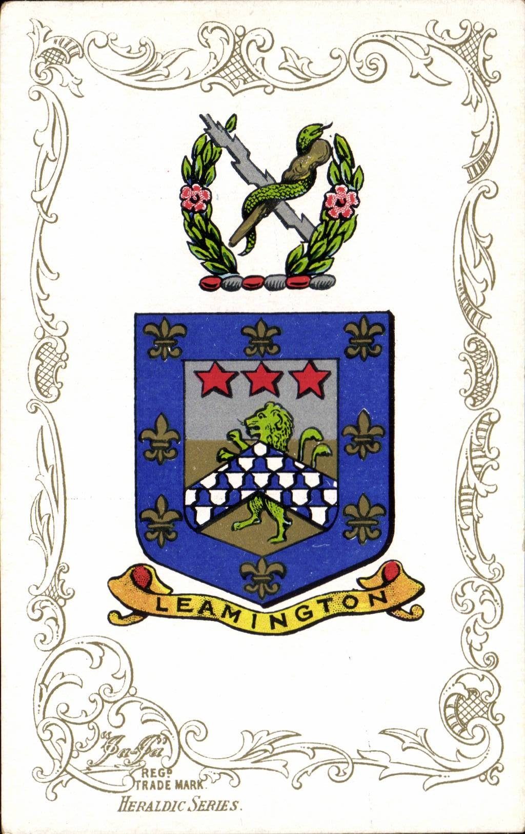 The United Kingdom Great BRitain CPA leamington Lion Heraldry snake Armoreries