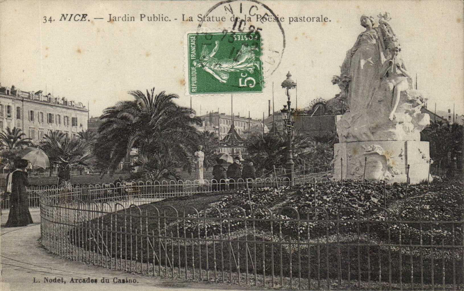 Nette Cimiez CPA Park-Statue von Pastoralepoesie