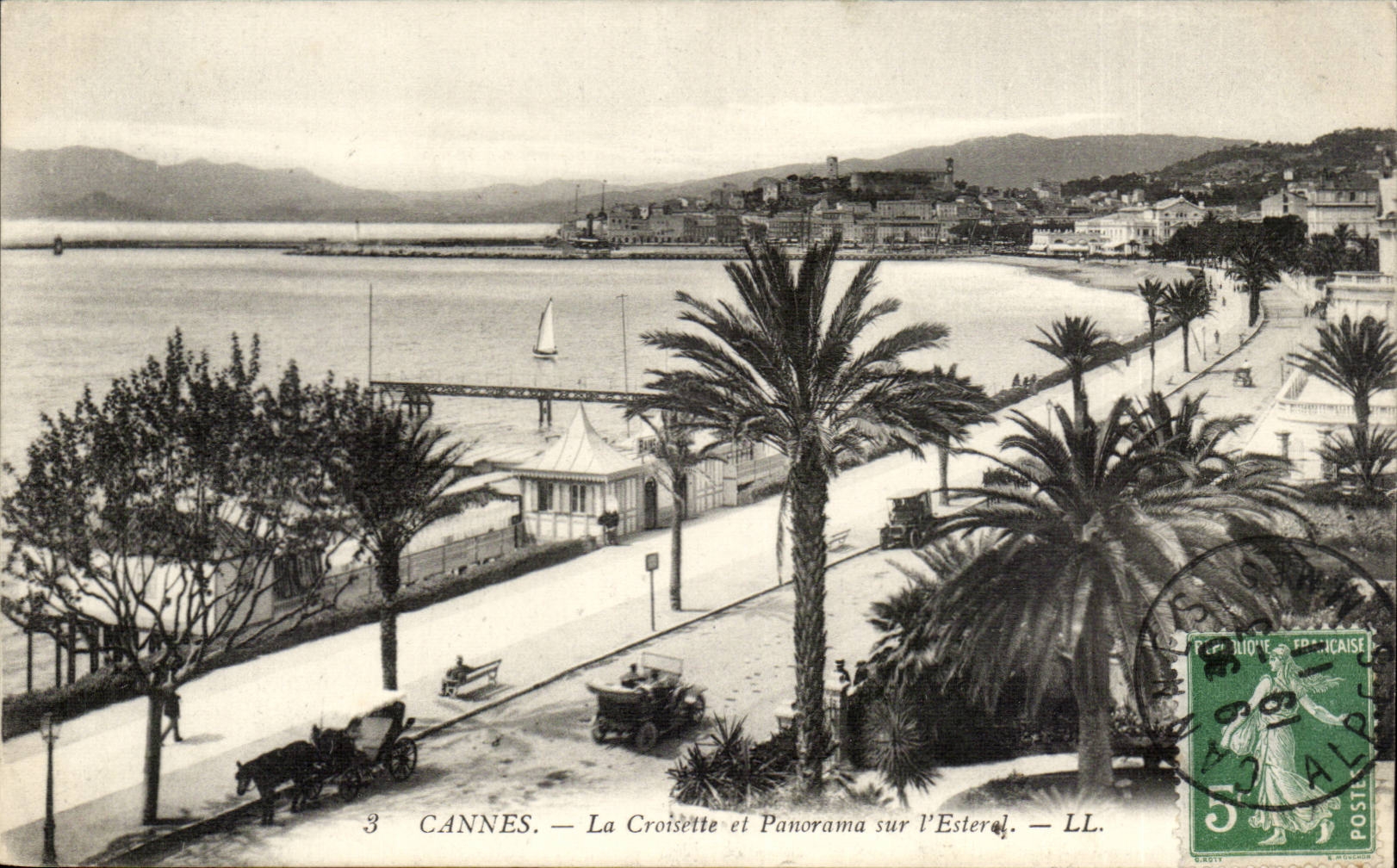 Cannes CPA the small cross and the panorama of Esterel