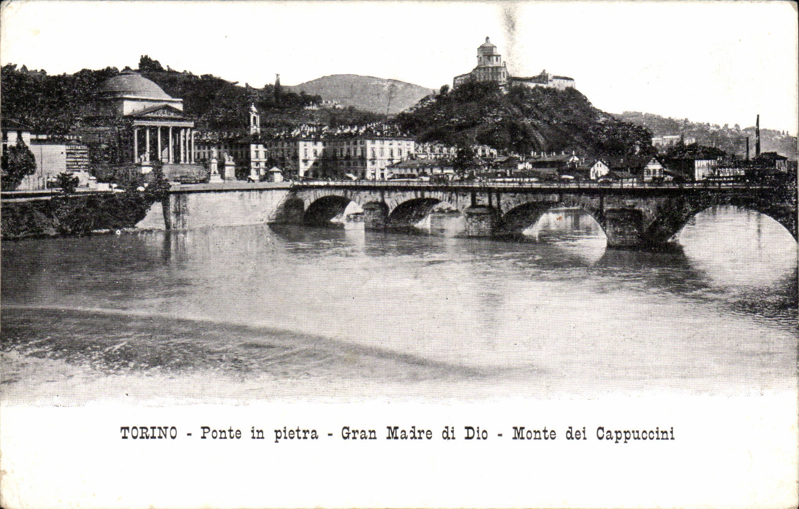 Italia - Italy - Italie - Torino - Ponte in pietra - Gran Madre di Dio Monte del cappuccini - CPA