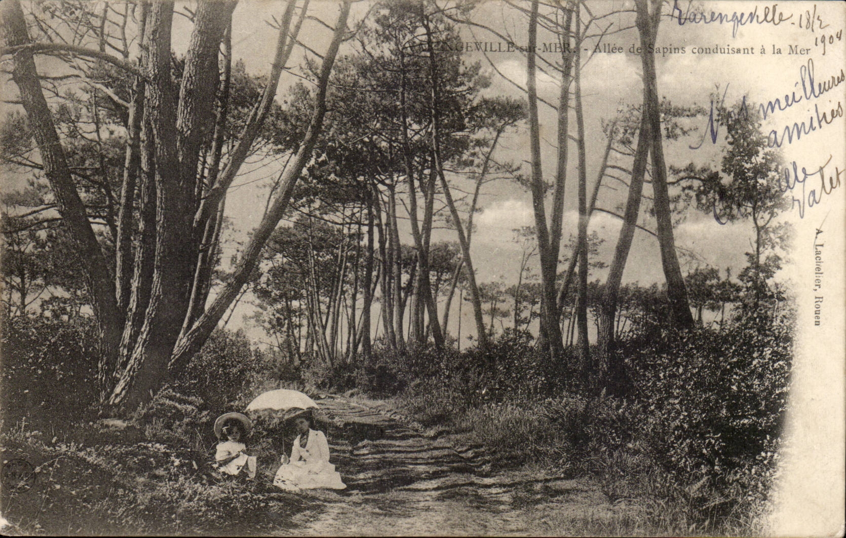 Varengevilles CPA Allee of fir trees leading to the sea