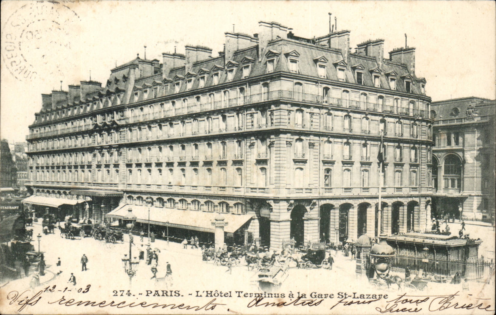 Paris CPA Hotel Terminus a la gare St Lazare