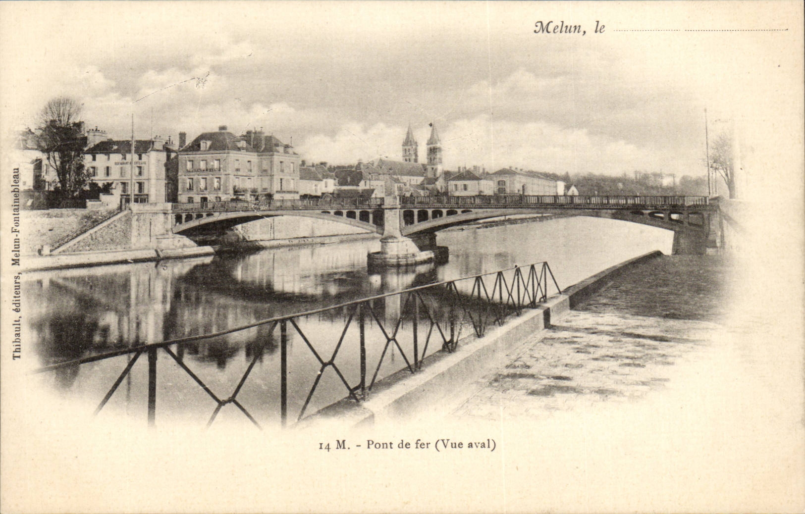 Melun CPA Bridge of iron (seen downstream)