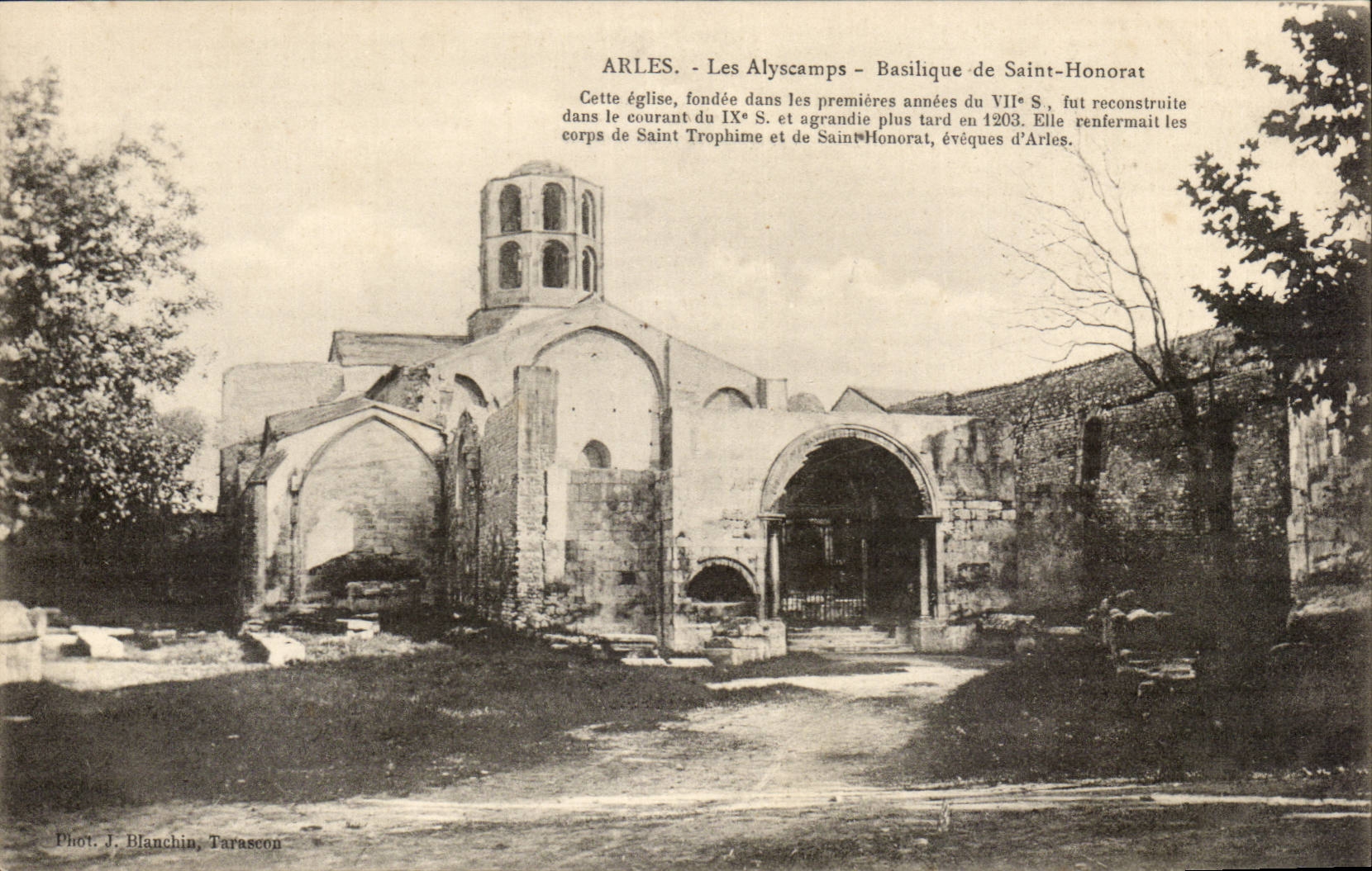 Arles CPA Alyscamps Basilica of St Honorat