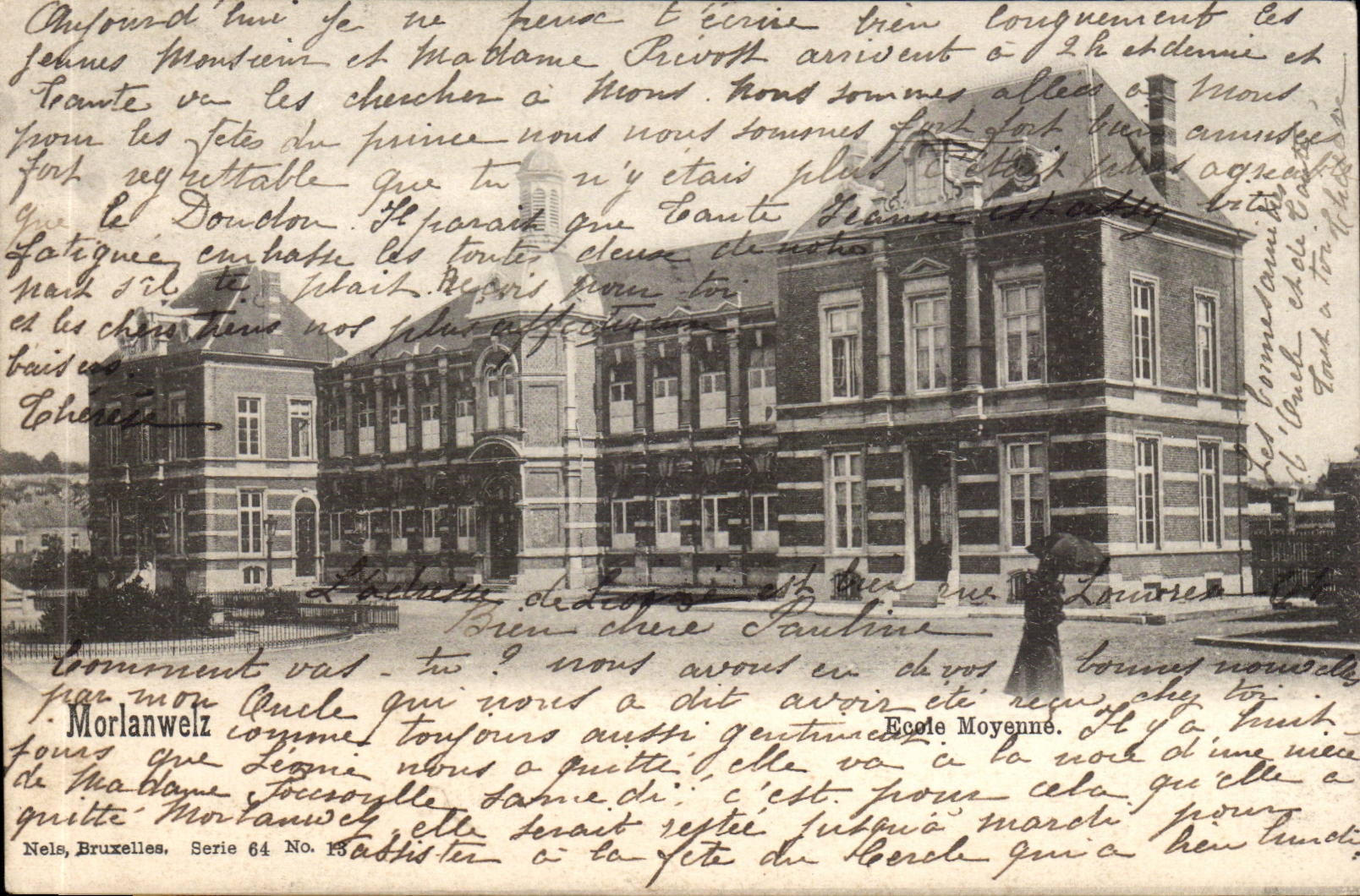 Belgie Belgium CPA Morlanweiz average School