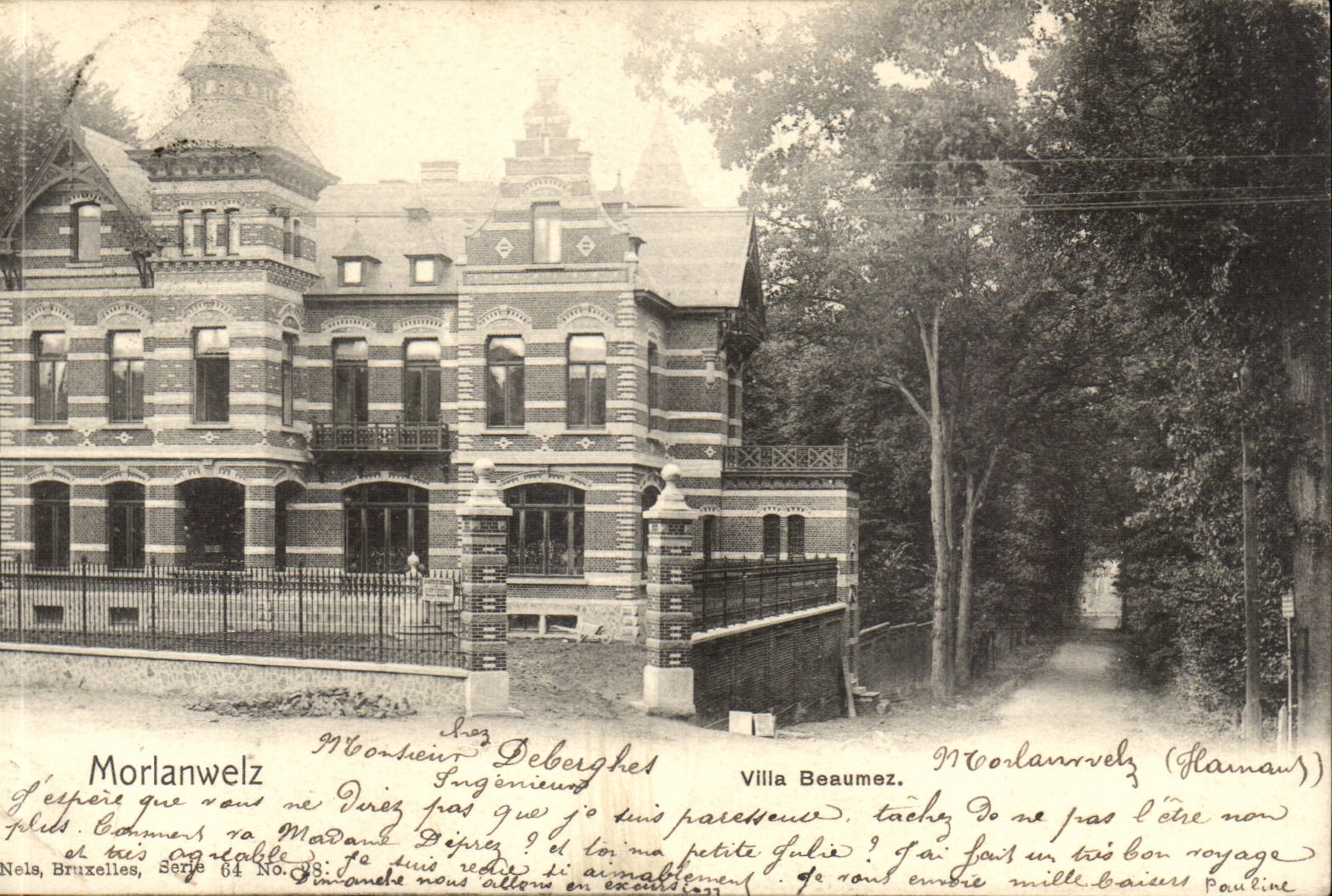 Belgie Belgium CPA Morlanweiz Beaumez Villa