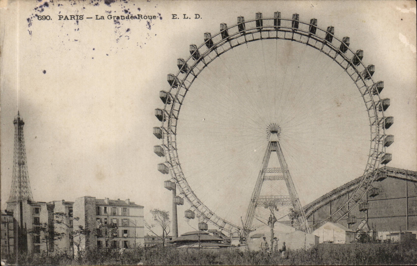 Paris CPA the large wheel (Eiffel Tower tower)