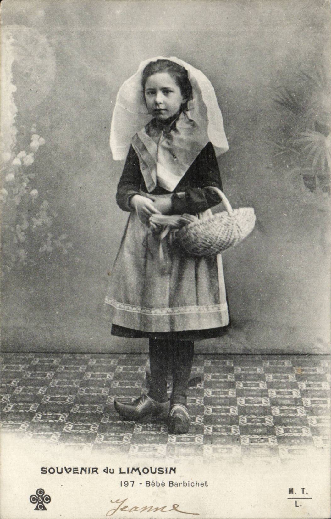 CPA Andenken des Limousin-Babys Barbichet (Folklore)