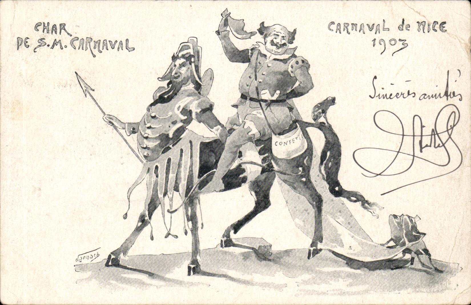 CPA Behalter von Inspektion der Karneval Karneval von Nizza 1903 (Clown)