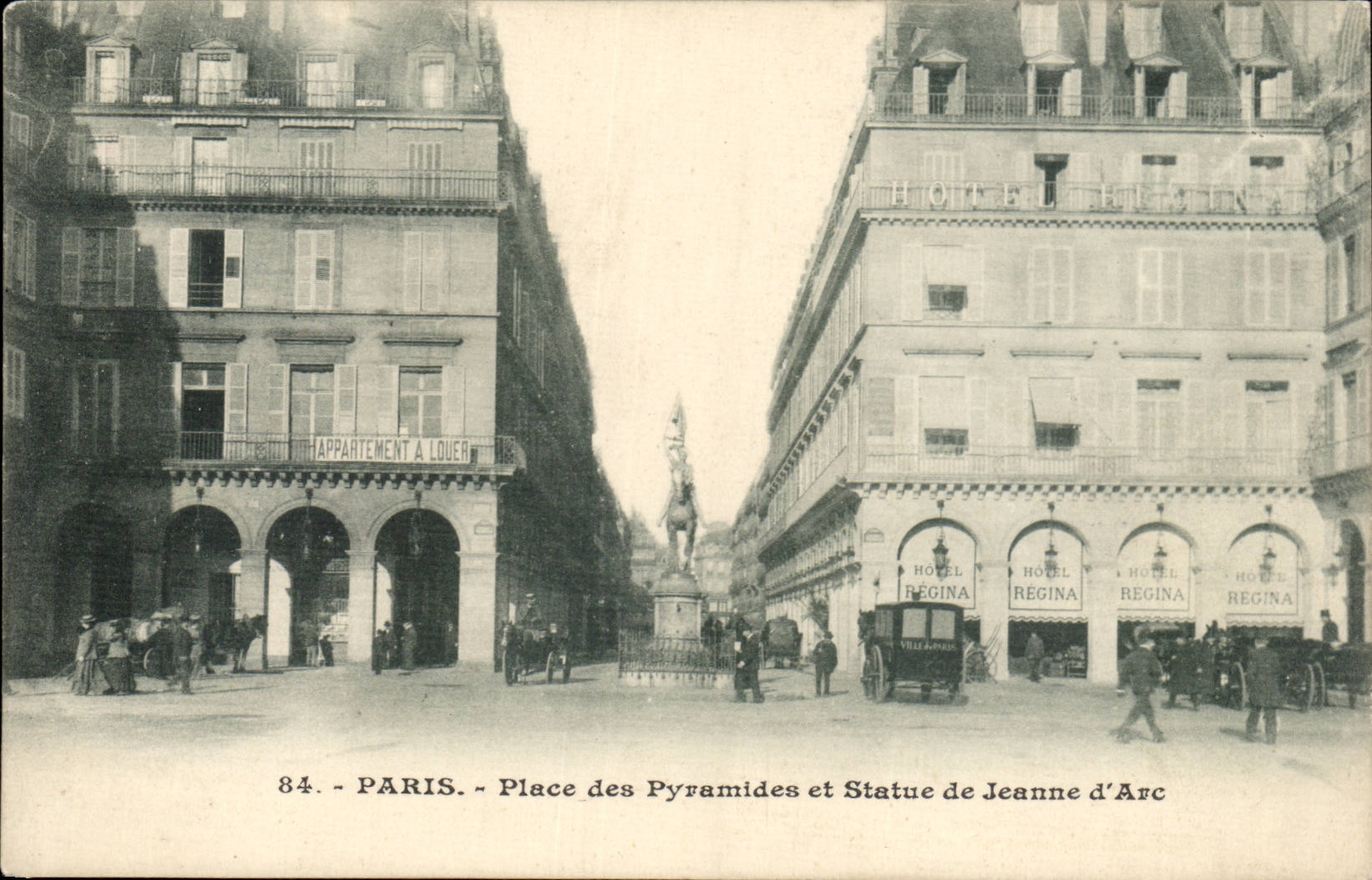 Paris CPA PLace des Pyramides et statue de Jeanne d'arc