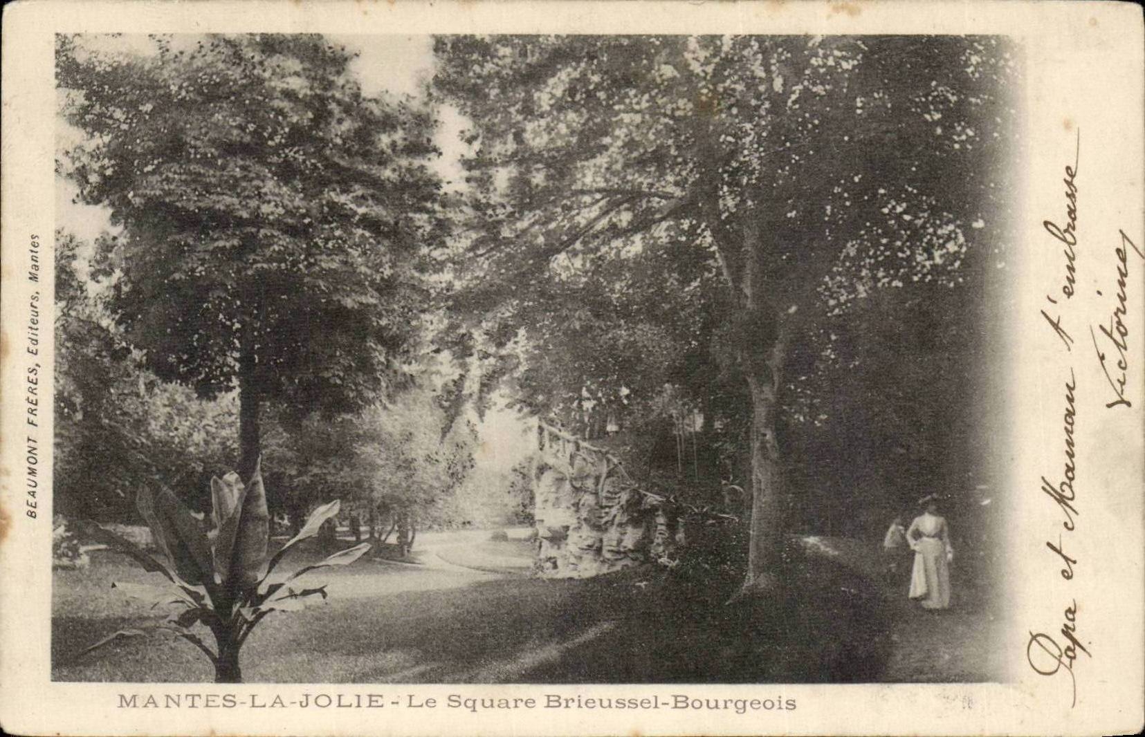 Mantes La Jolie CPA Middle-class the Brieussel public garden