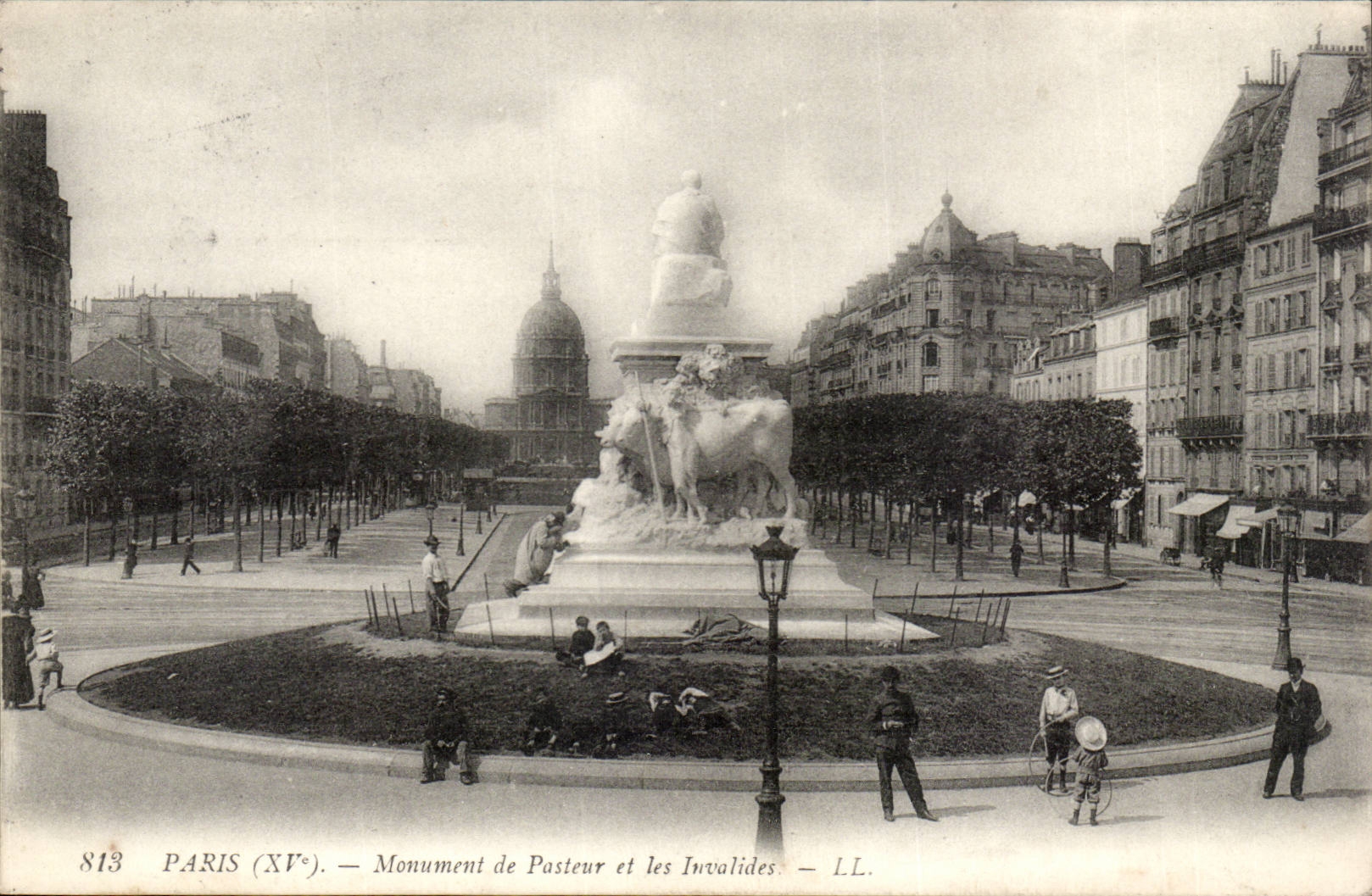 Paris CPA Monument of Pasteur and Invalides