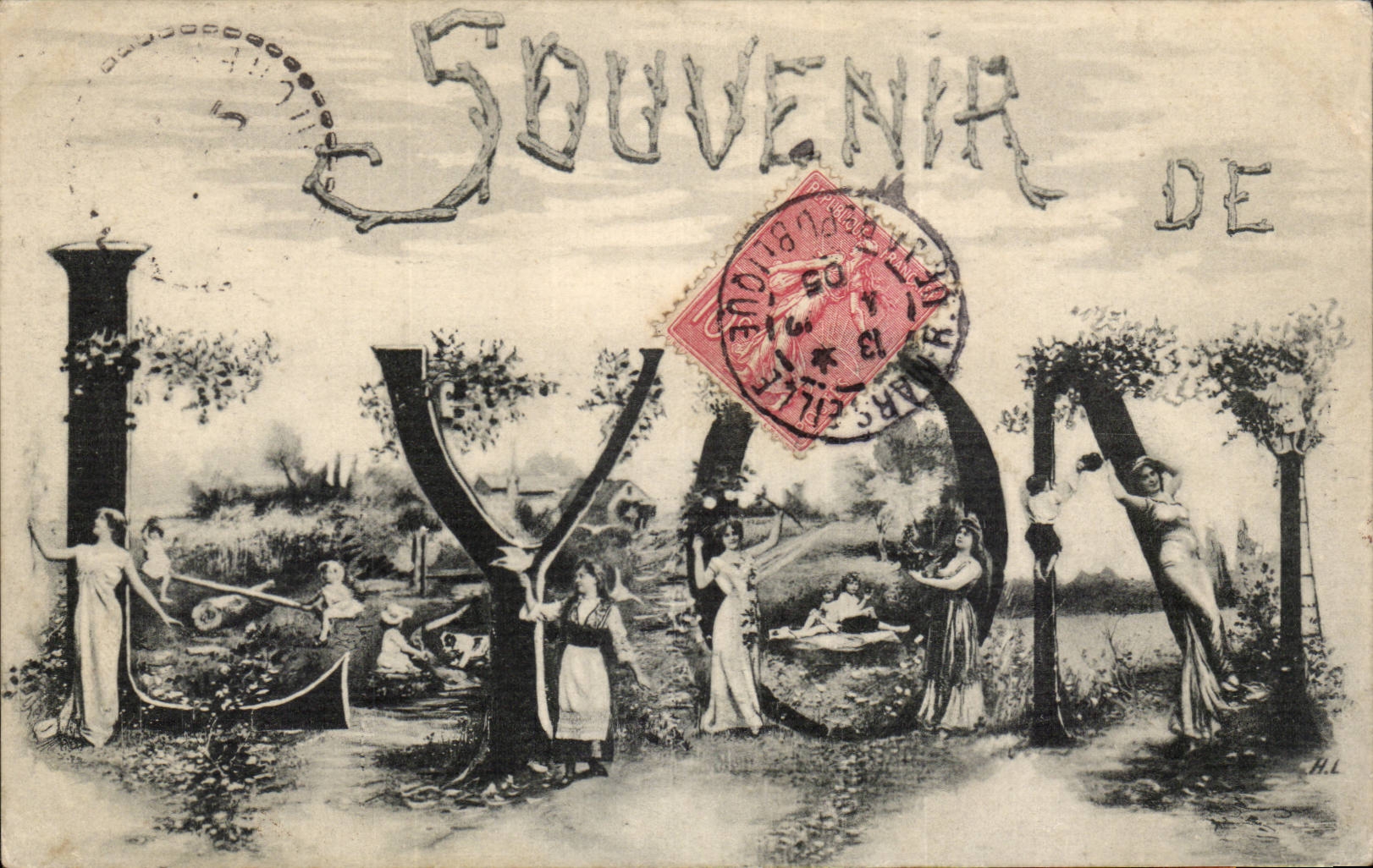 CPA Fantasy Souvenir of Lyon Fantasy women