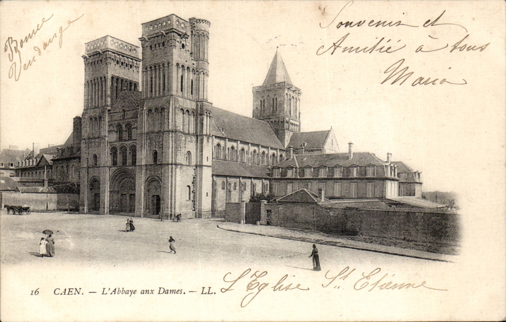 Caen CPA die Abtei mit den Damen