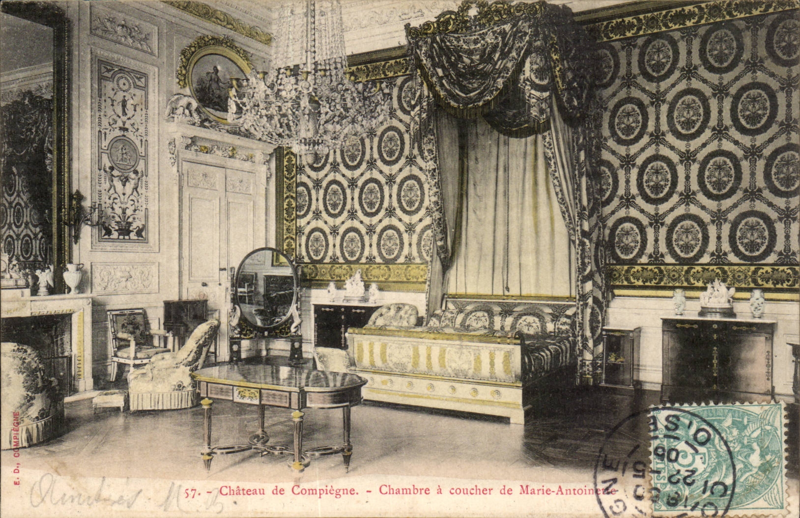 CPA Schloss von Compiegne Chambre muss von Marie Antoinette schlafen