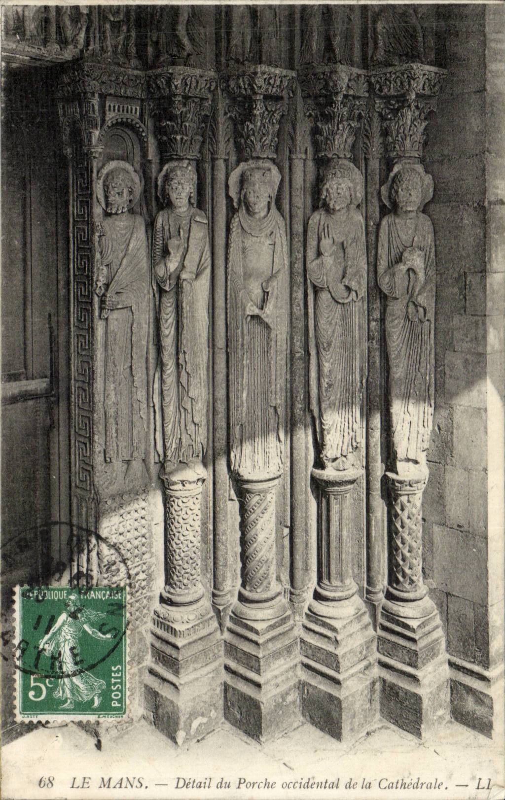 Mans - Detail of the Western Porch of the Cathedral - CPA