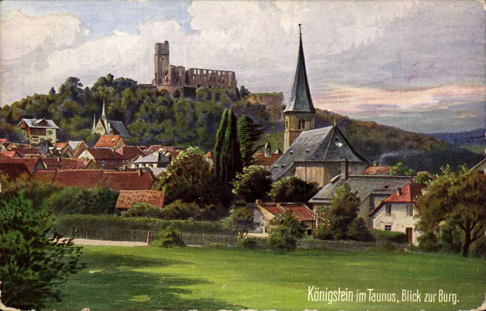 Germany - Deutschland - koenigstein im Taunus - Blick zur Burg - CPA