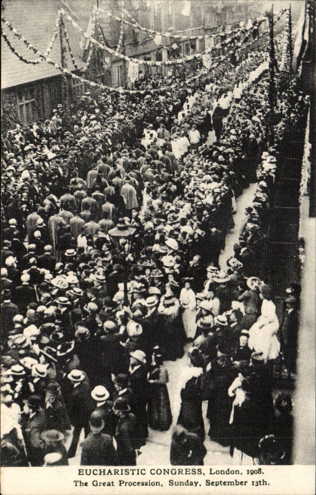 The United Kingdom Great BRitain CPA London London Eucharistic congress 1908 The great procession September 13th