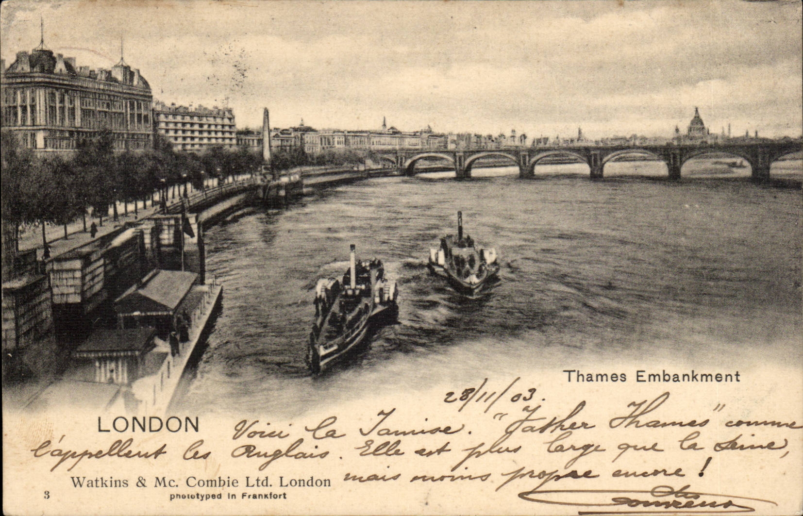 The United Kingdom Great Britain CPA London London Thames Embankment