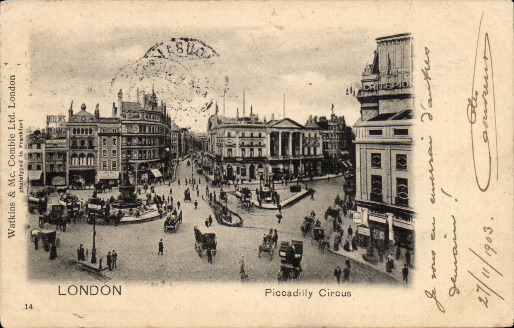 The United Kingdom Great Britain CPA London London Piccadilly circus