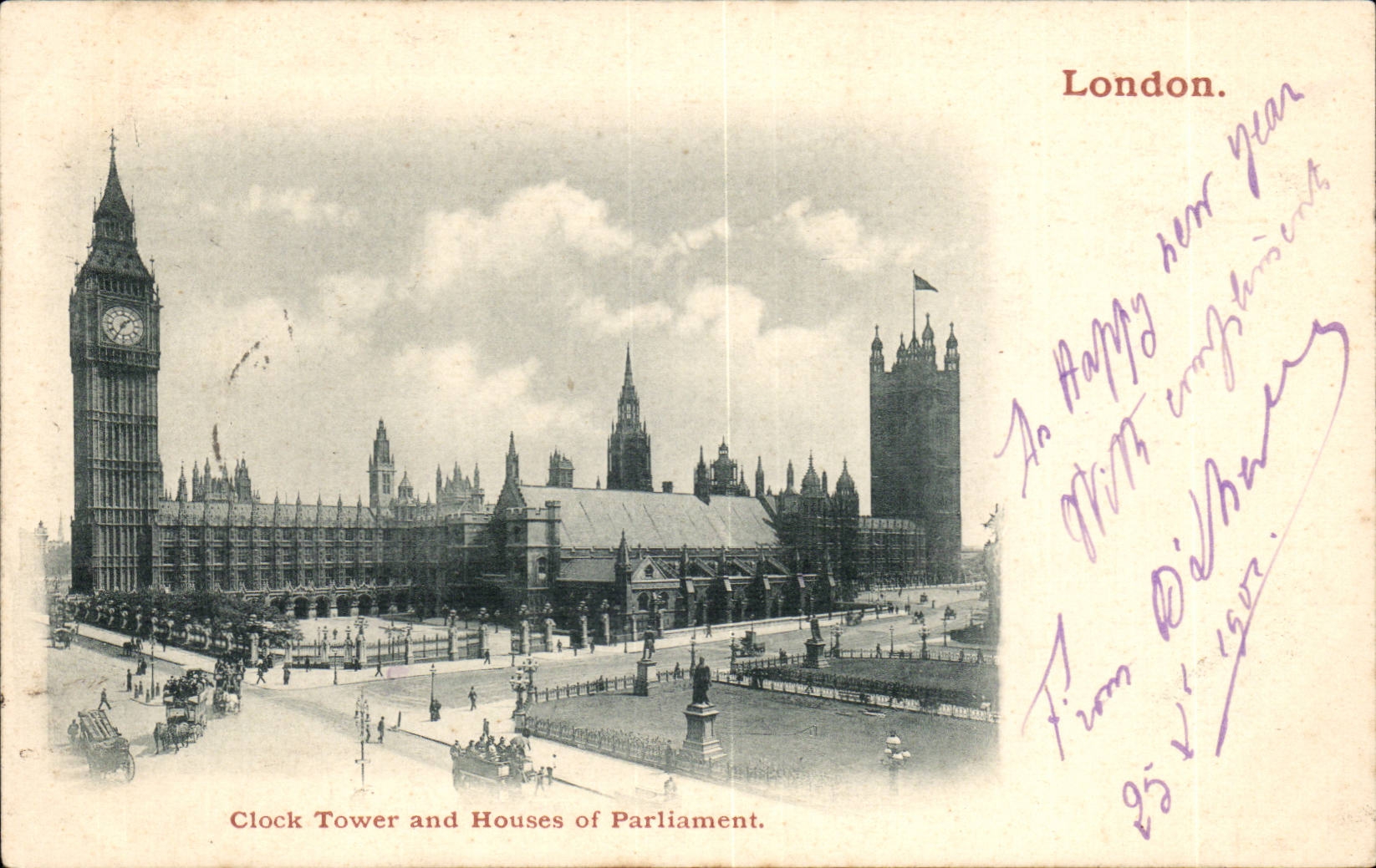 England - England - London - Clock Tower and Houses off Parliment - CPA