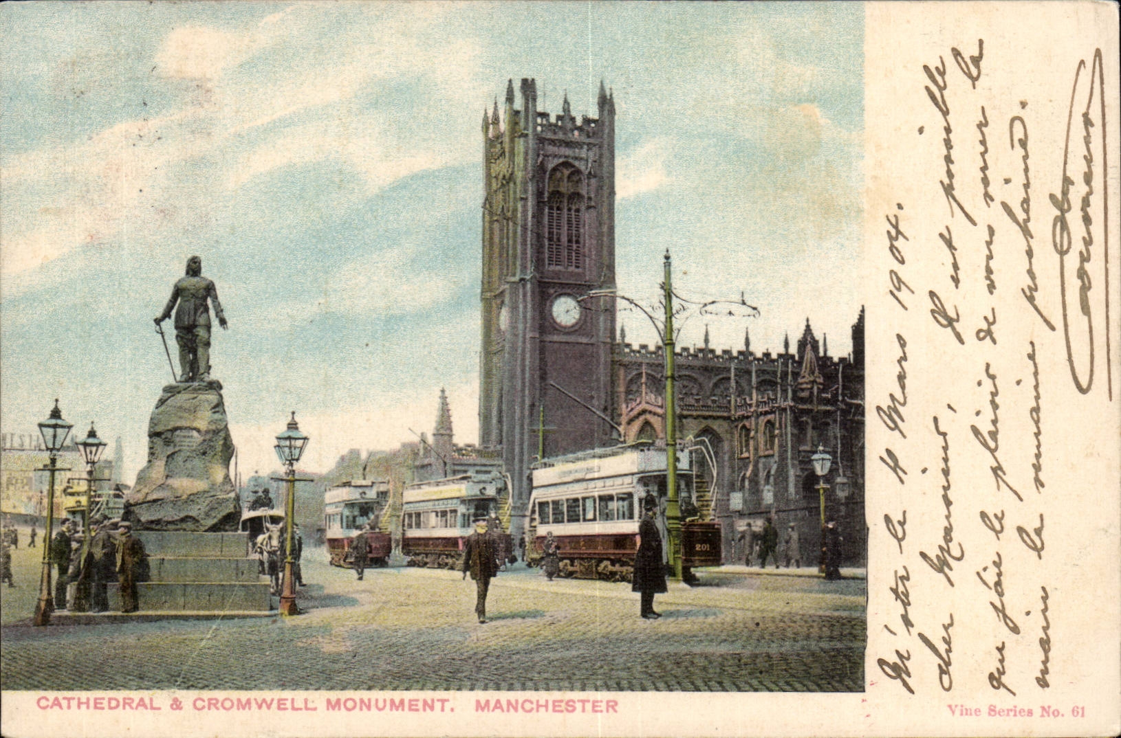 Grande Bretagne Great BRitain CPA Cathedral and CRomwell Monument Manchester