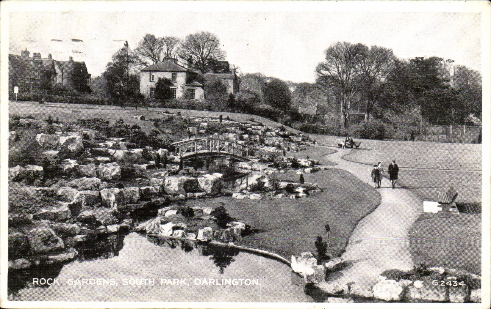 Grande Bretagne Great BRitain CPA Rock gardens South park Darlington