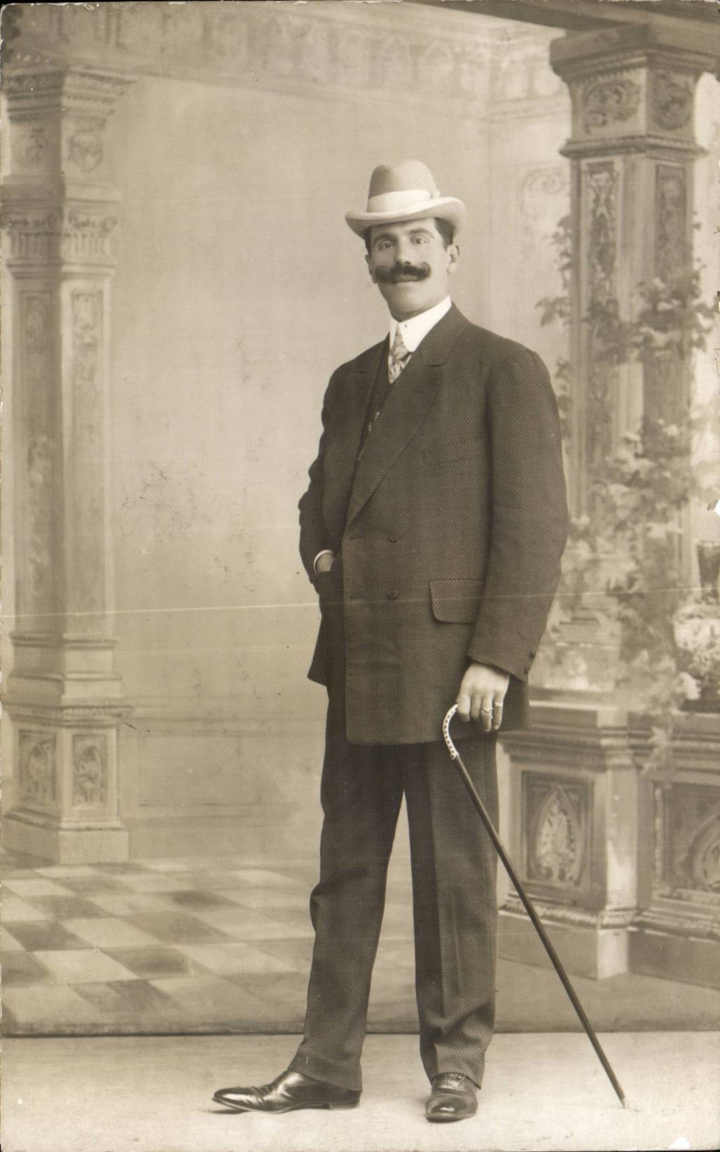 Real photo Man in costume (folklore)