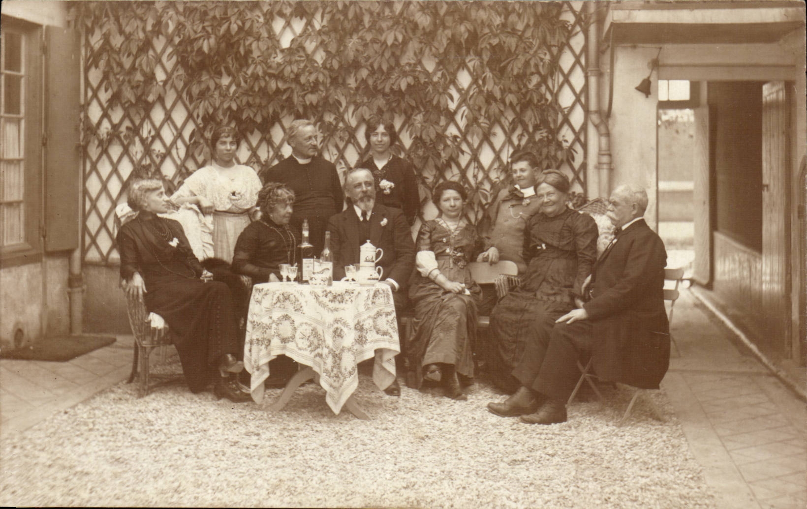 Real photo Folklore Meeting of family