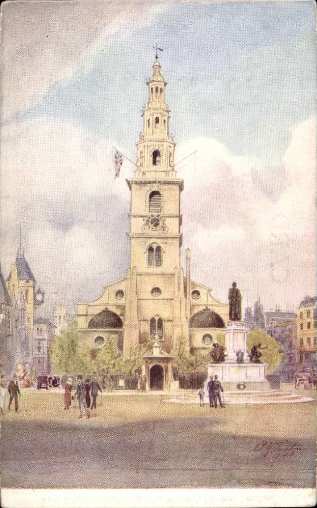 England - England - London - London - St Clement Danes Church - Strand - CPA