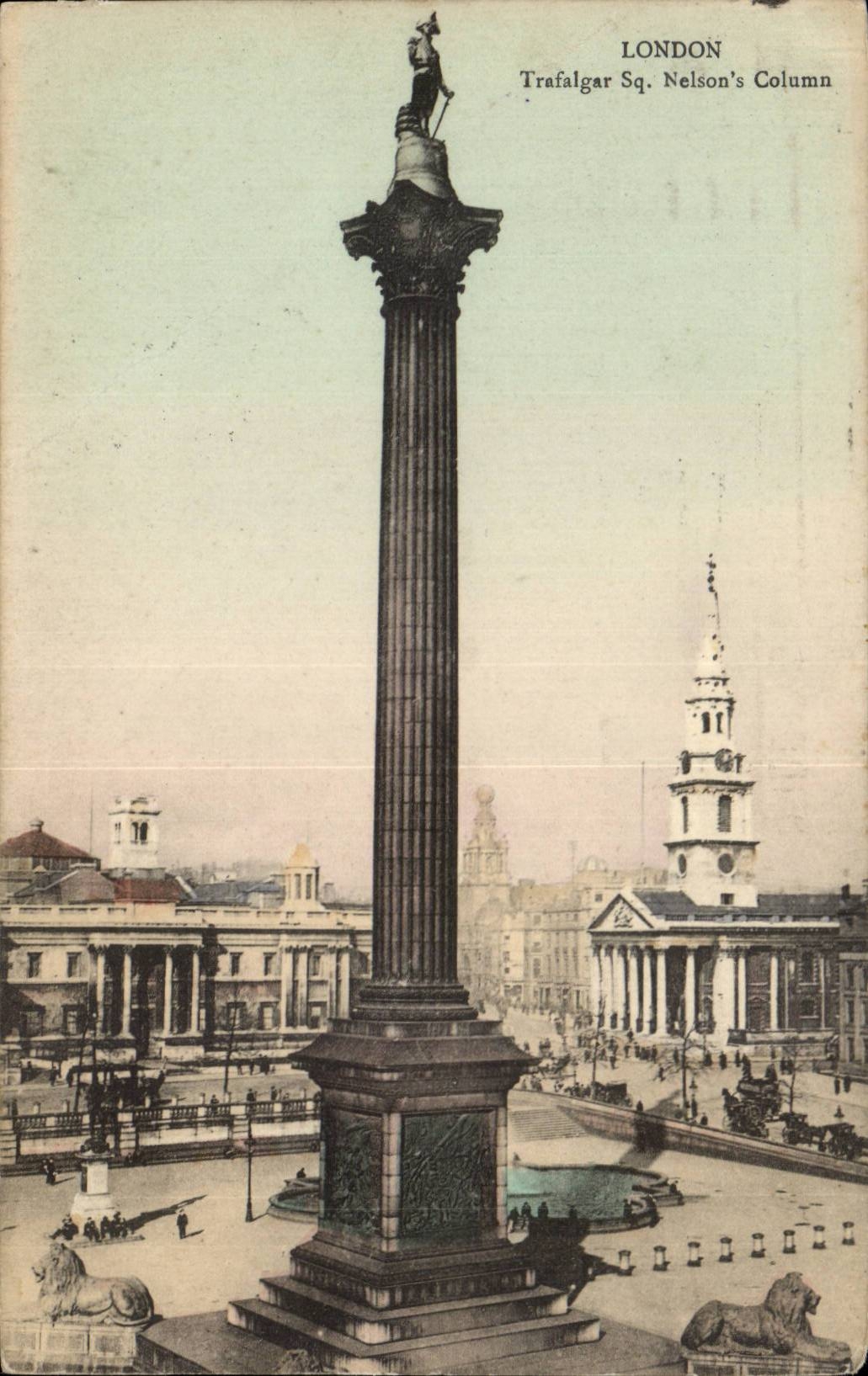 England - England - London - London - Trafalger Public garden Nelson' S Column - CPA